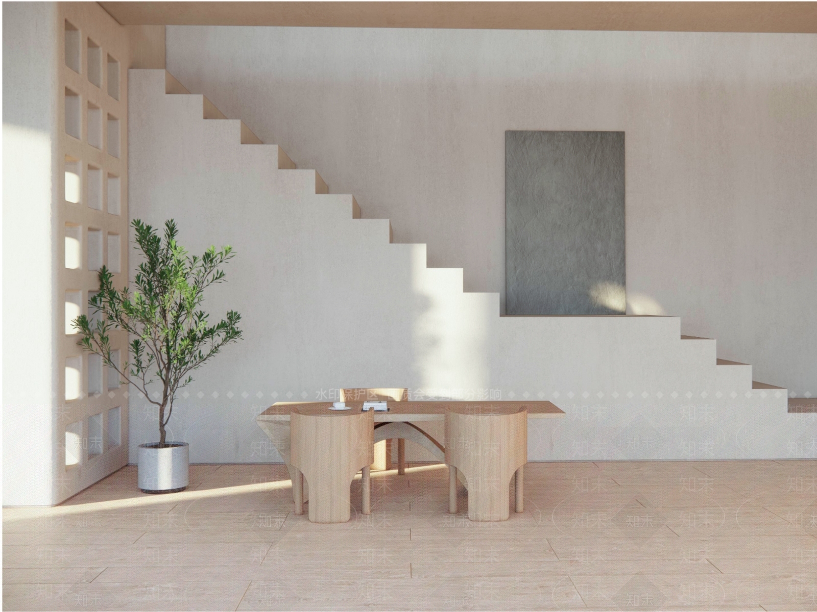 3D北欧桌椅组合3D模型下载【ID:1143354953】