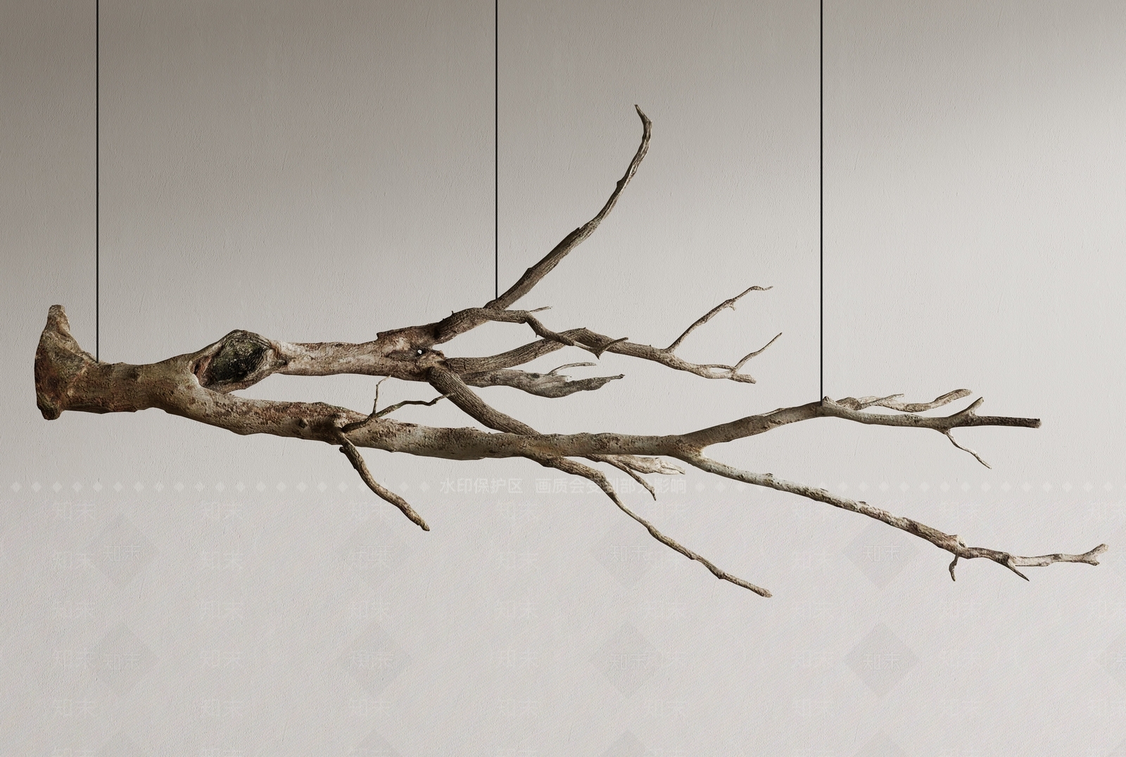 现代枯树枝雕塑装置SU模型下载【ID:1143356205】