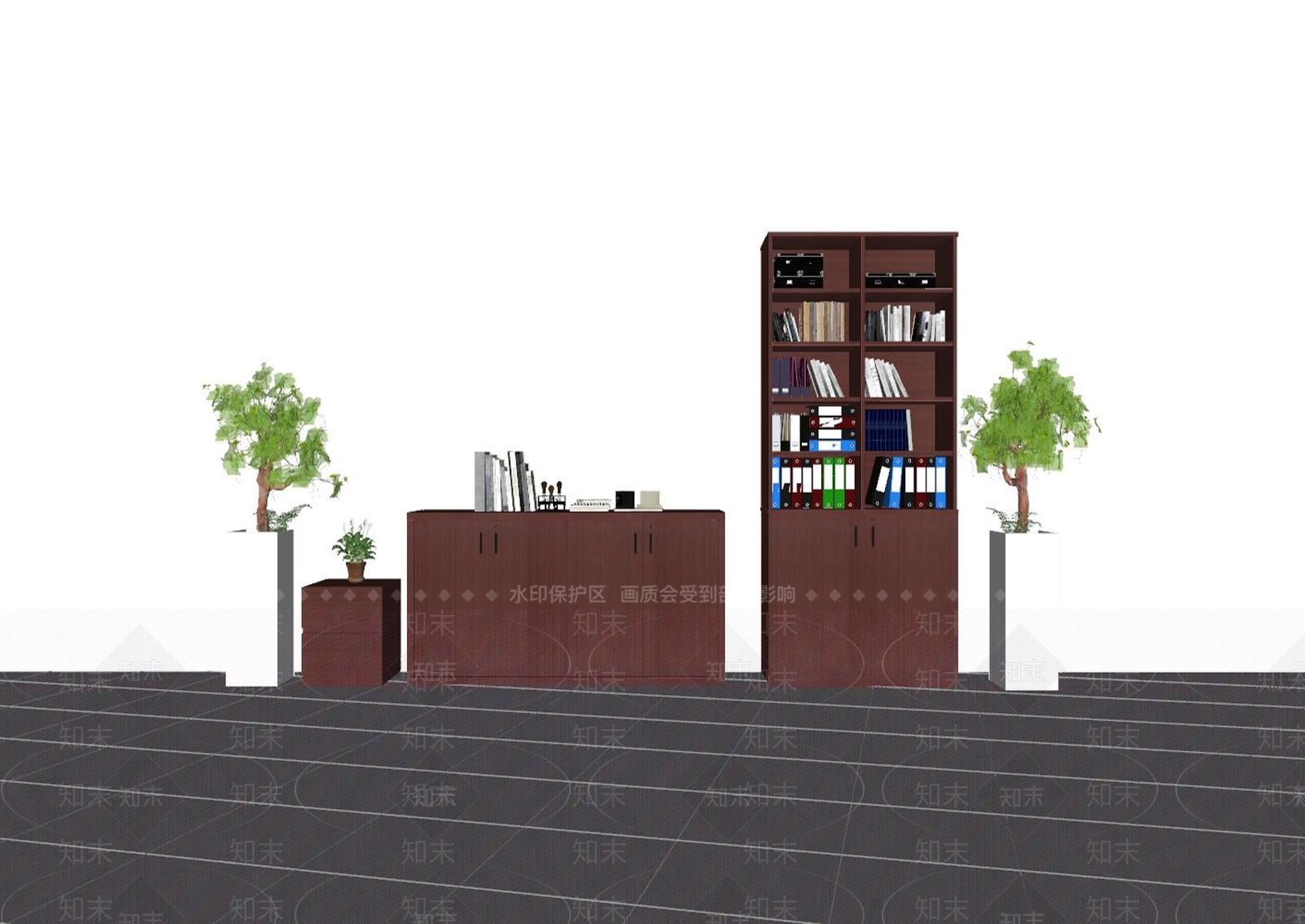 现代实木文件柜SU模型下载【ID:1143359510】