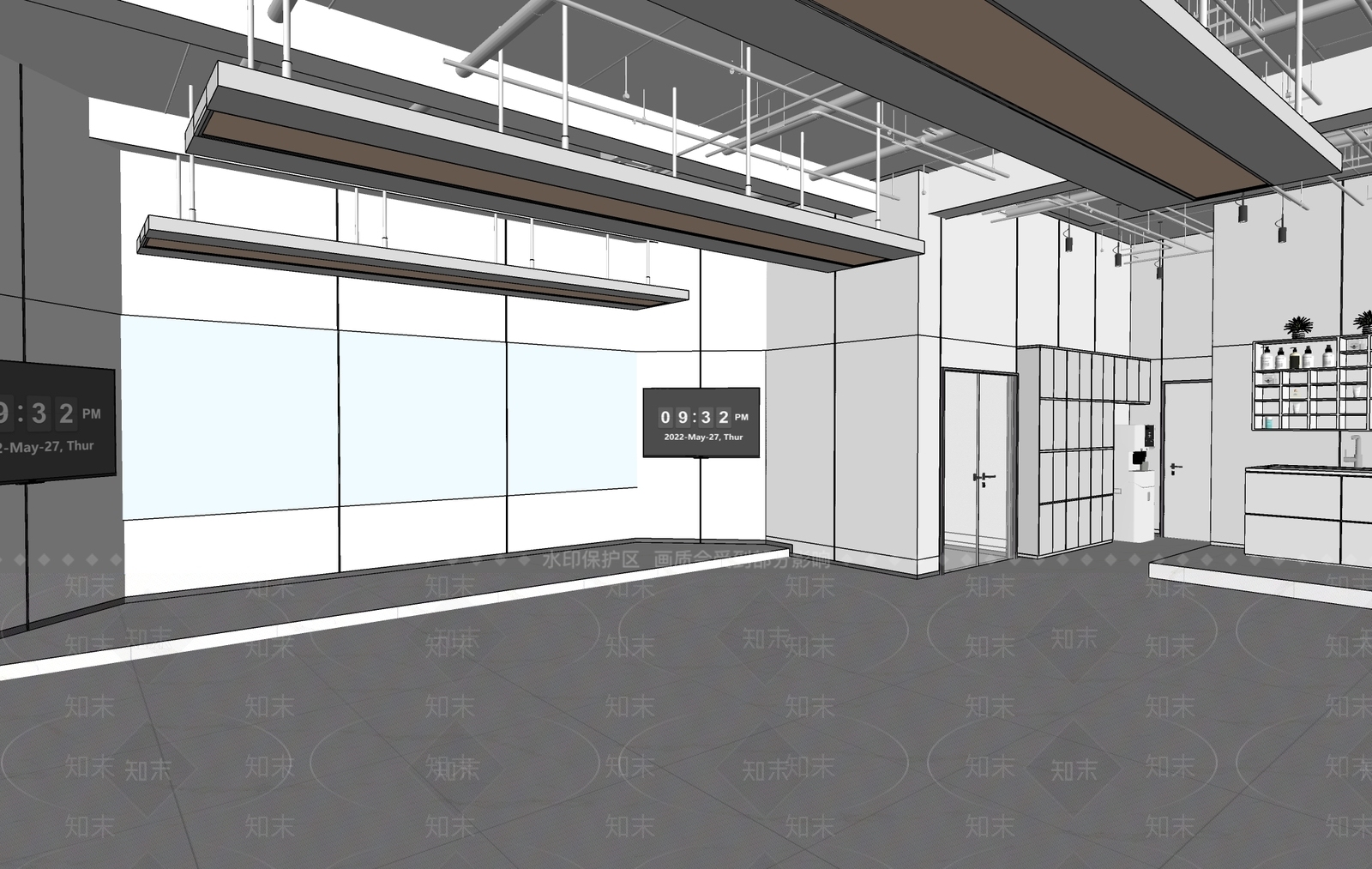 现代学校教室SU模型下载【ID:1143364806】