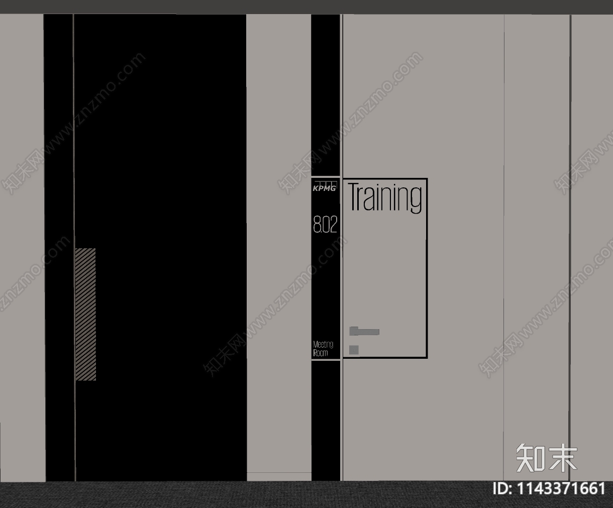 现代办公室单开门SU模型下载【ID:1143371661】