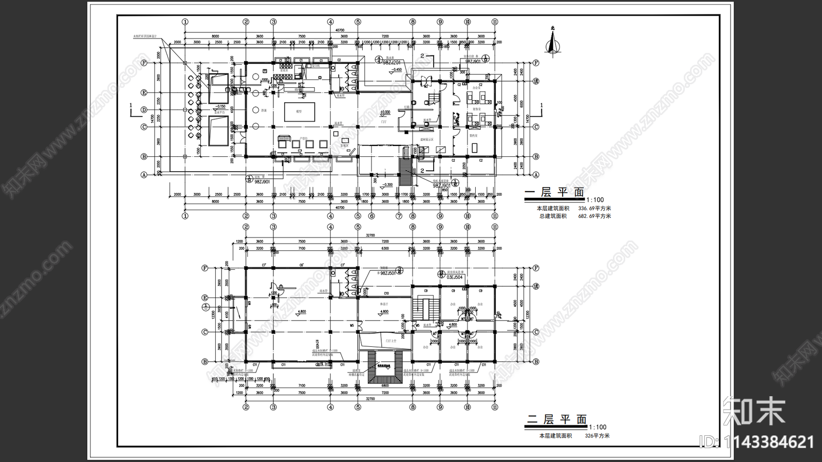 大型会所建筑cad施工图下载【ID:1143384621】