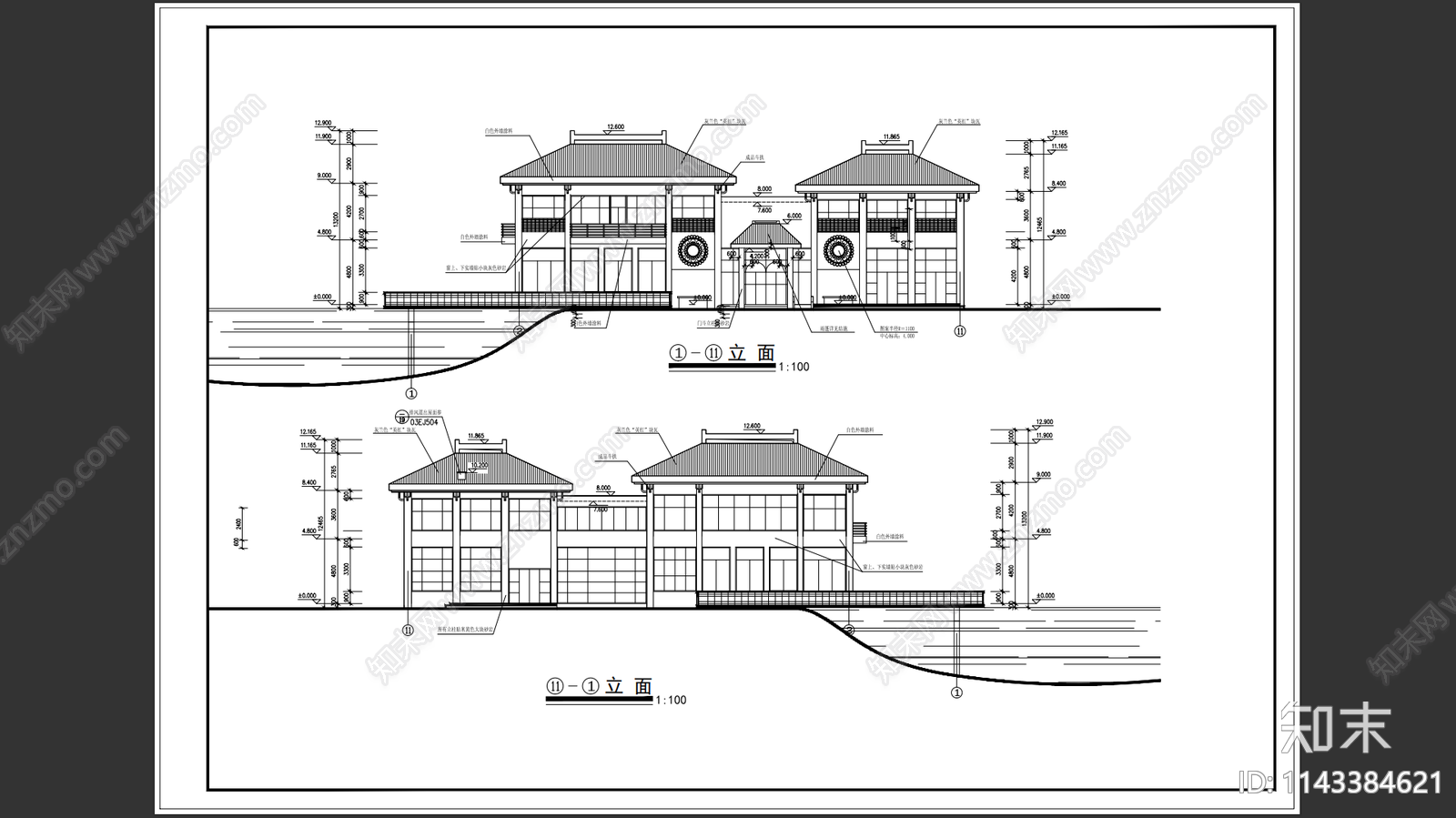 大型会所建筑cad施工图下载【ID:1143384621】