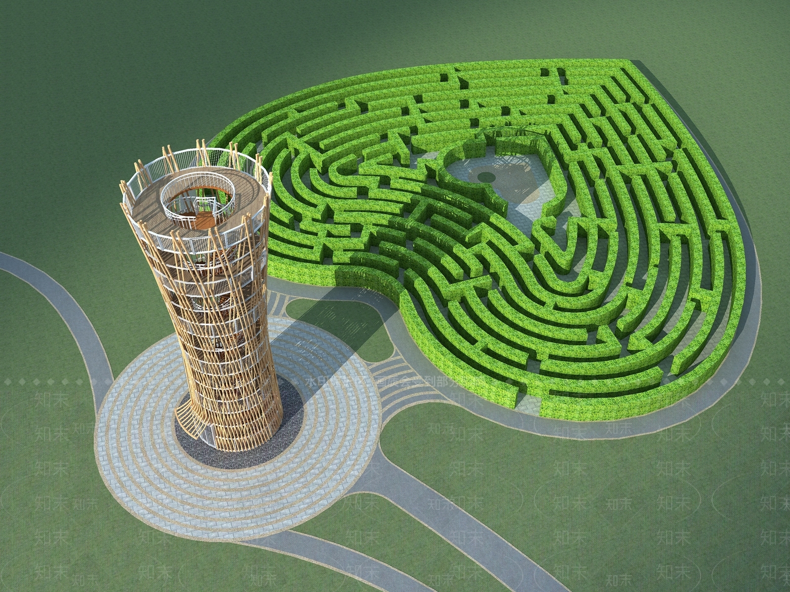 现代景观塔3D模型下载【ID:1143388002】