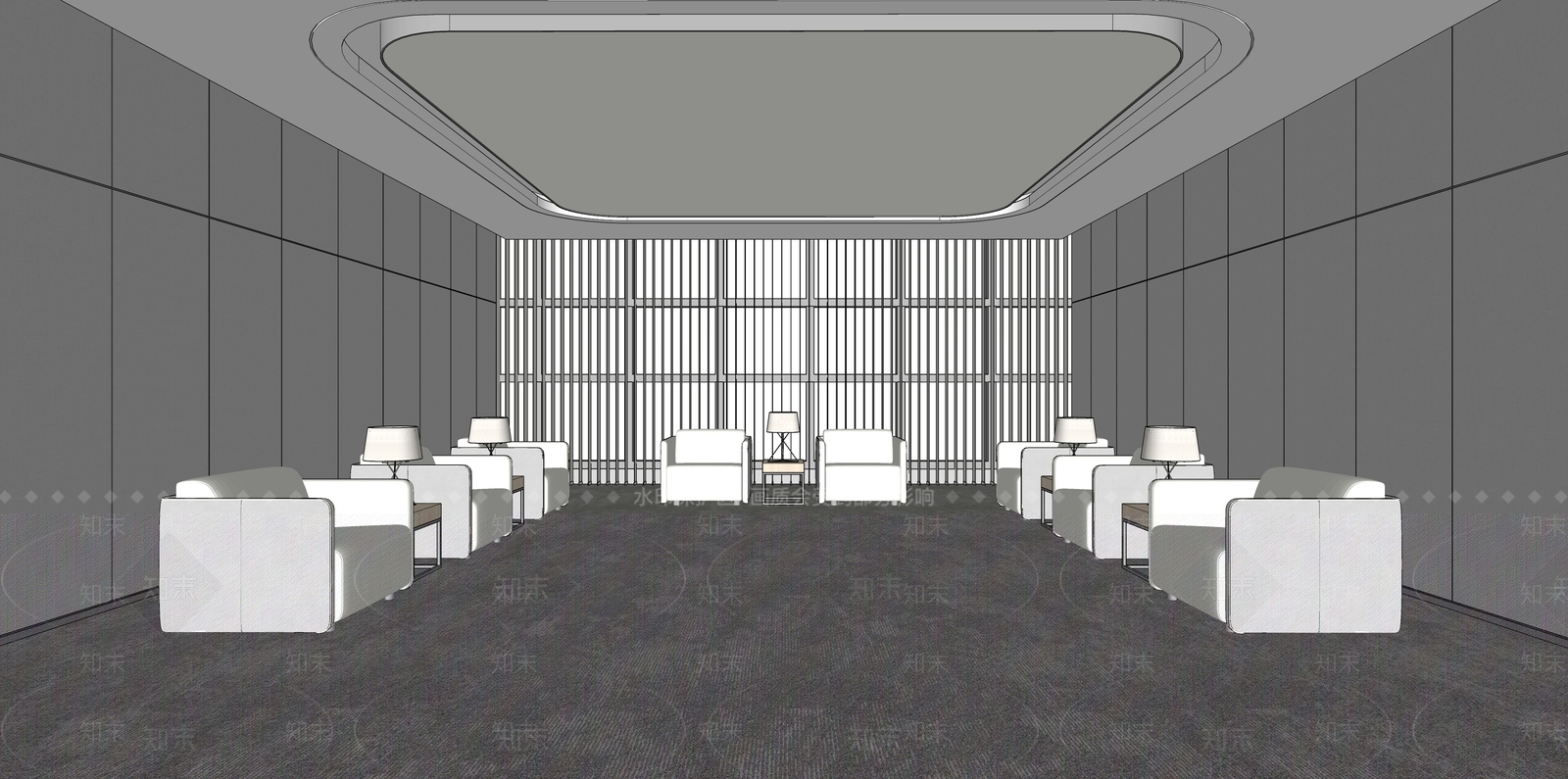 现代办公贵宾接待室SU模型下载【ID:1143390344】_知末su模型网
