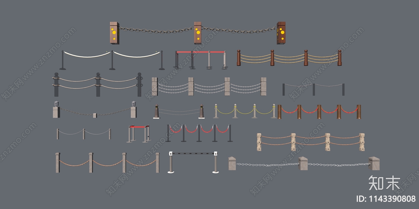 河边护栏3D模型下载【ID:1143390808】