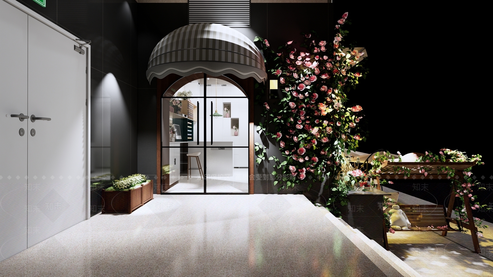 现代花店外摆SU模型下载【ID:1143391530】