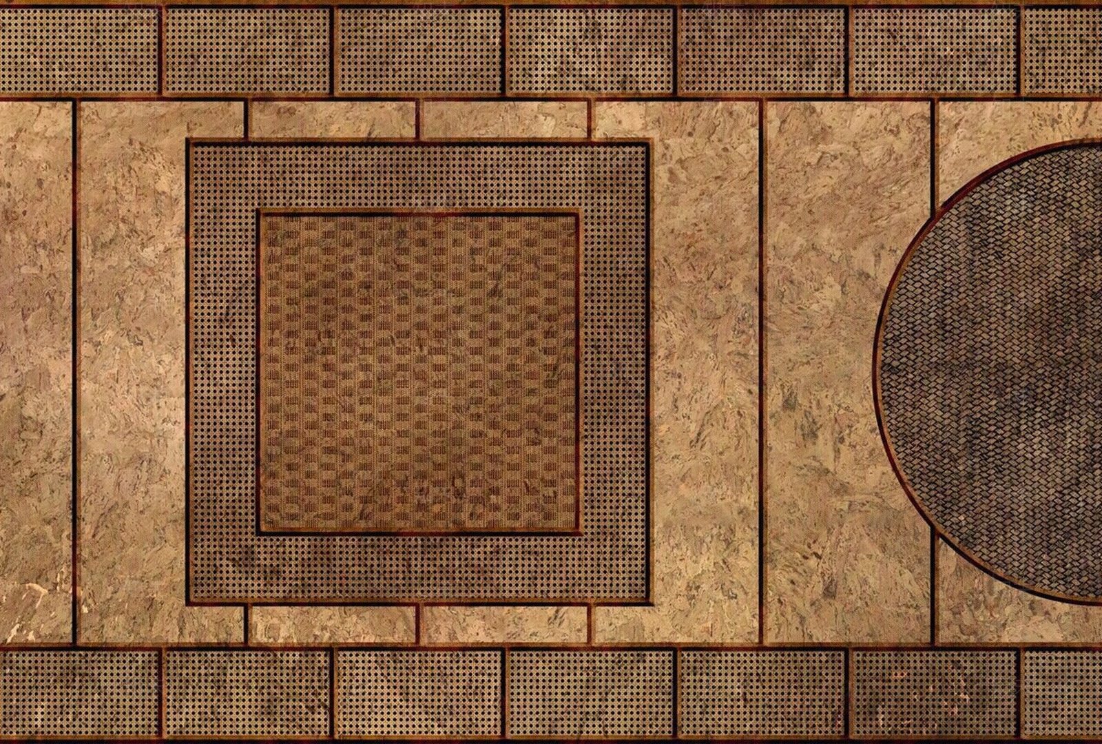 新中式黄棕色仿古壁画贴图下载【ID:1143392958】