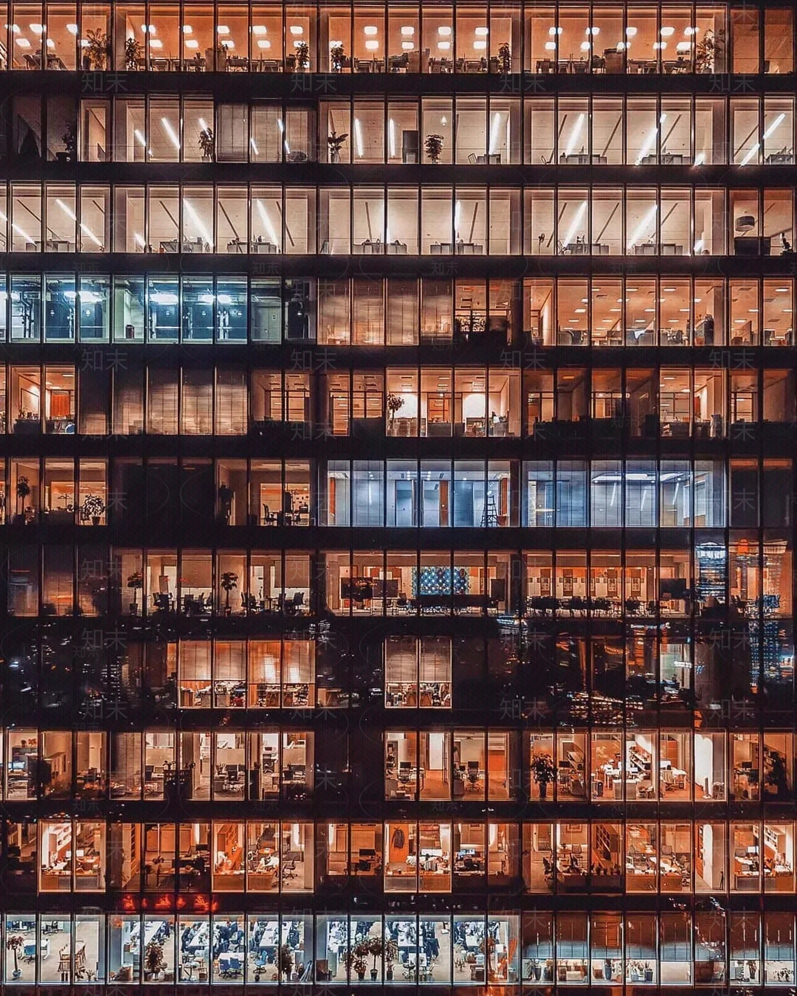 现代建筑外立面夜晚窗户贴图下载【ID:1143393142】