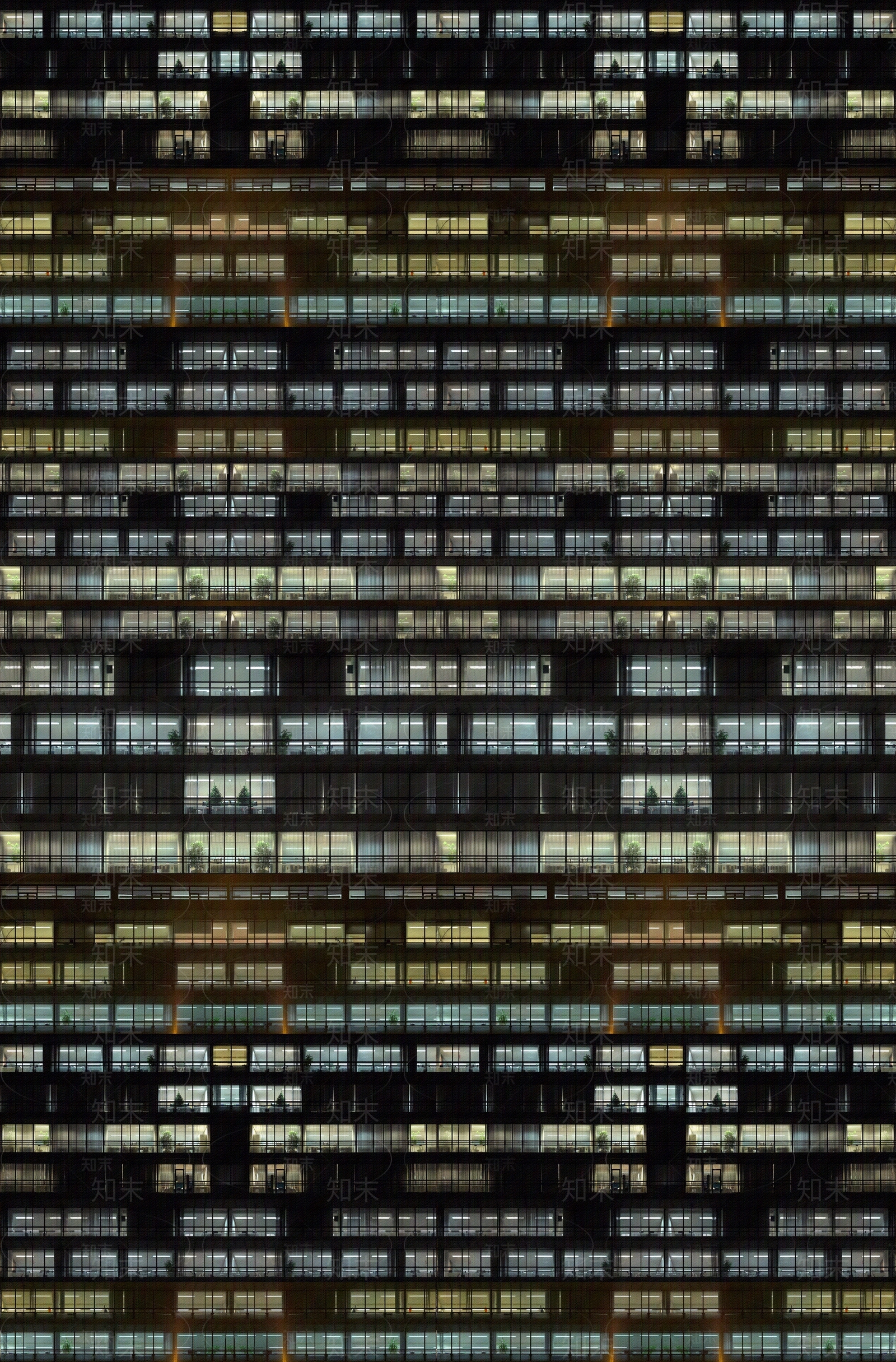 建筑外立面夜晚窗户下载【ID:1143393687】
