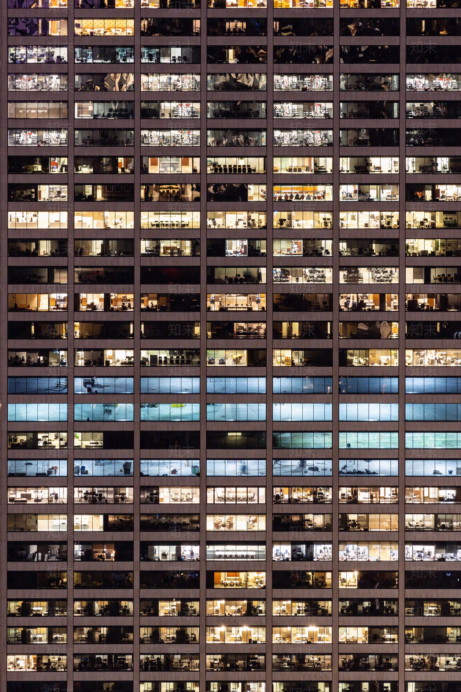 建筑外立面夜晚窗户贴图下载【ID:1143394686】