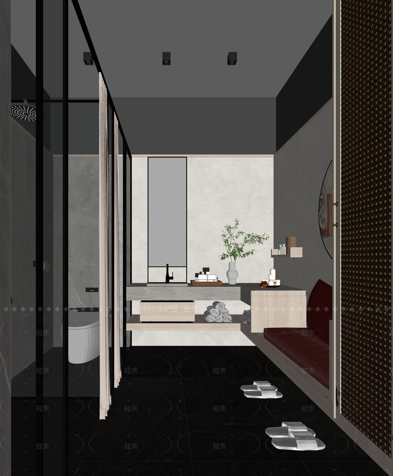 新中式其他酒店空间SU模型下载【ID:1215961506】