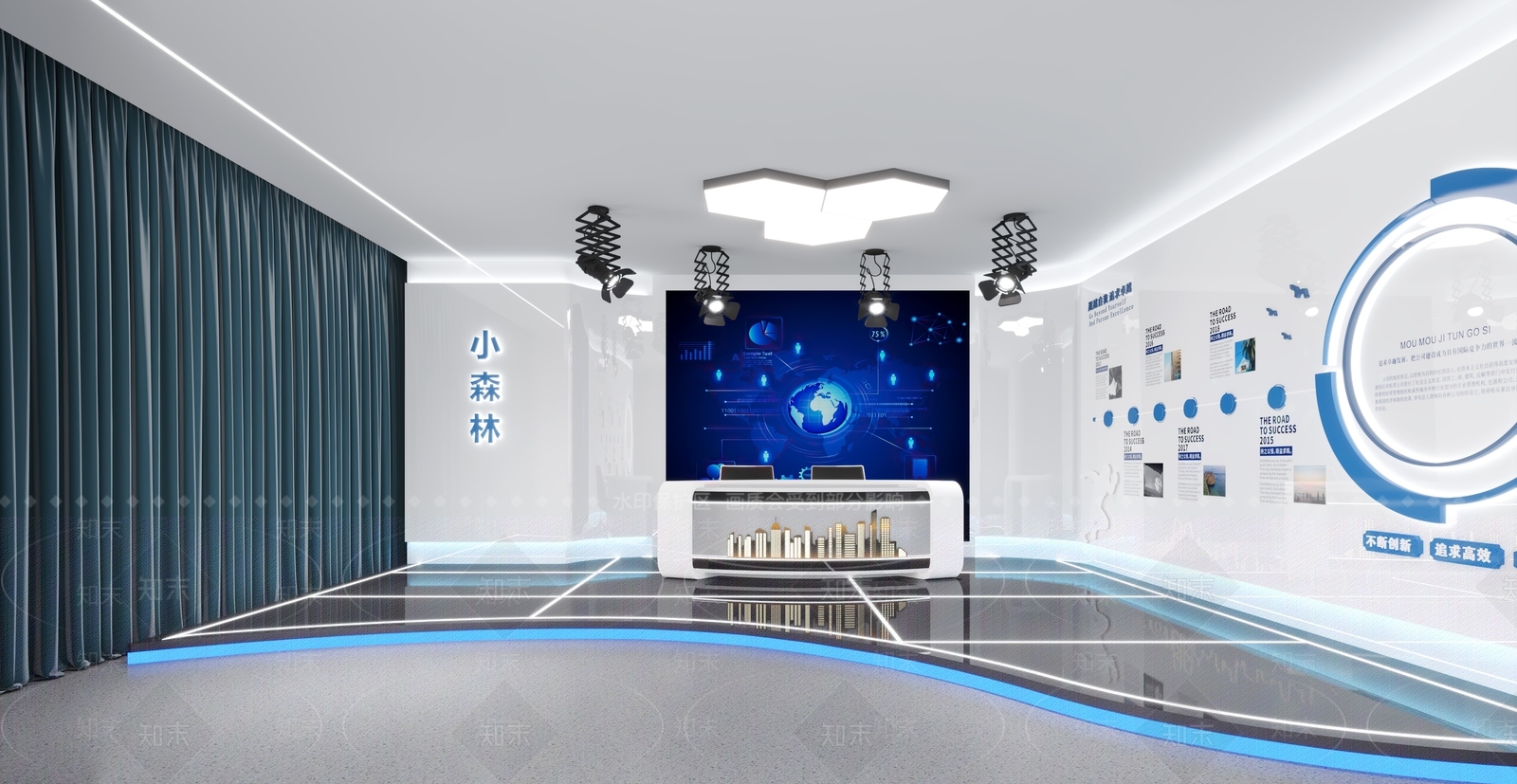 现代直播间3D模型下载【ID:1143398179】