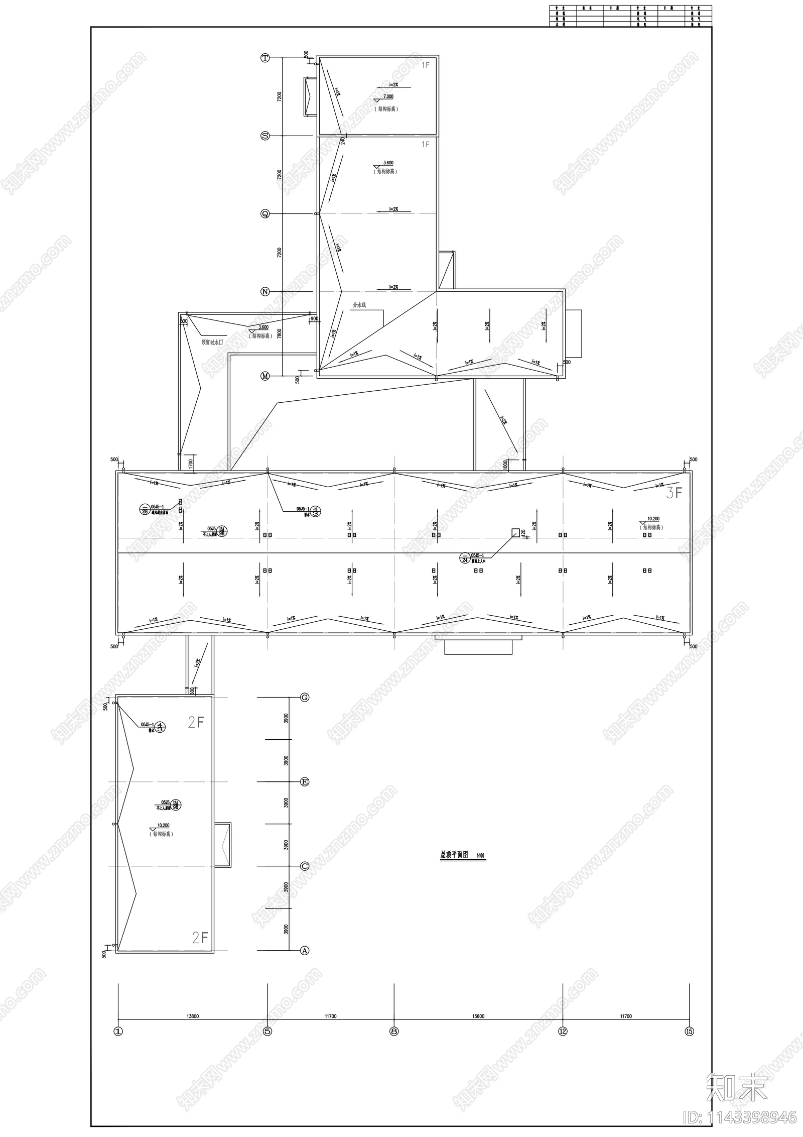 三层敬老院建筑cad施工图下载【ID:1143398946】