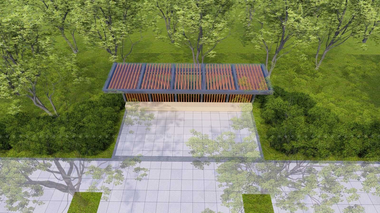 现代廊架SU模型下载【ID:1143402330】