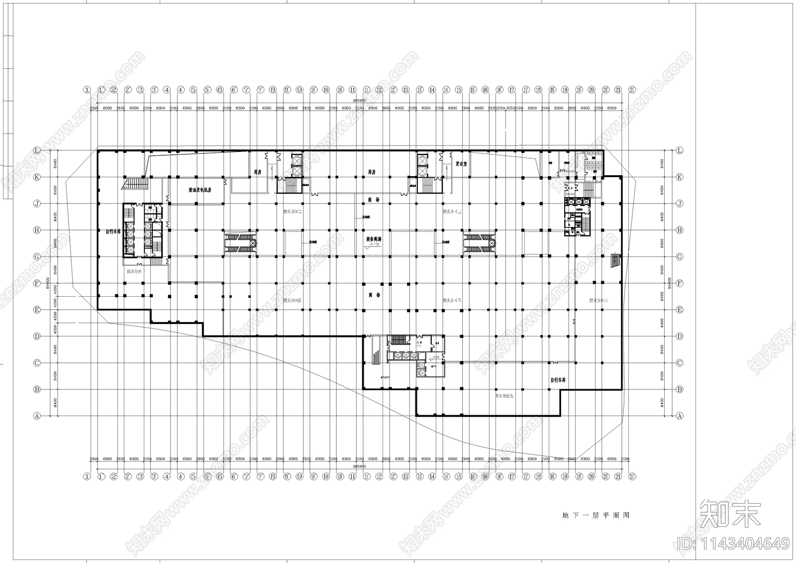 嘉和中心商业综合体建筑cad施工图下载【ID:1143404649】