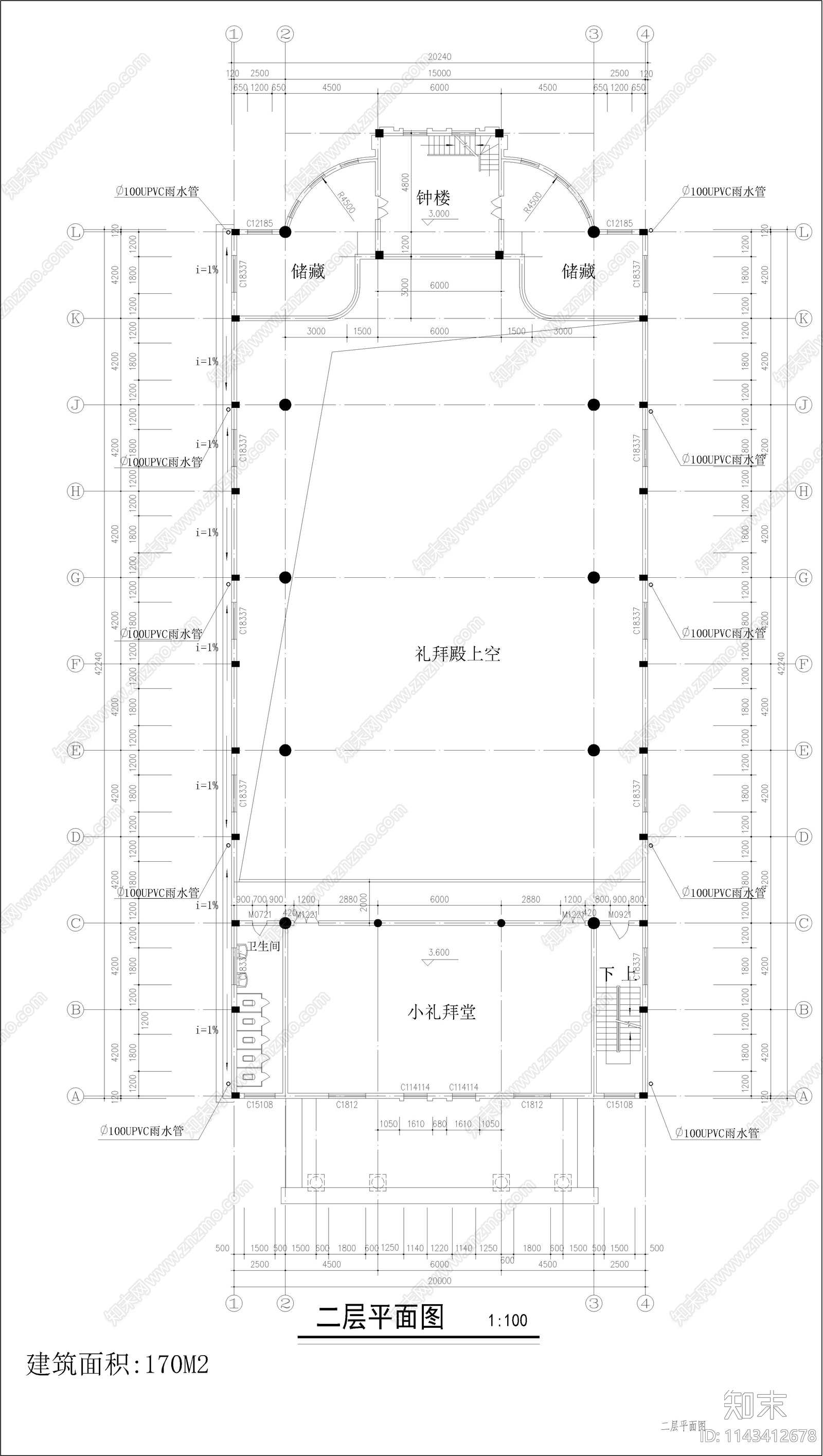 教堂建筑施工图下载【ID:1143412678】