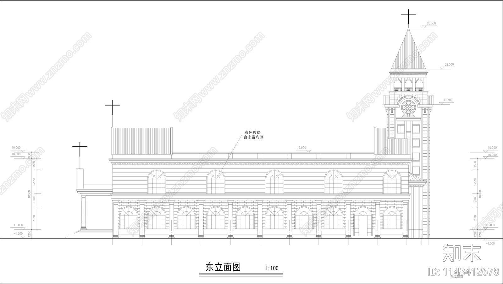 教堂建筑施工图下载【ID:1143412678】