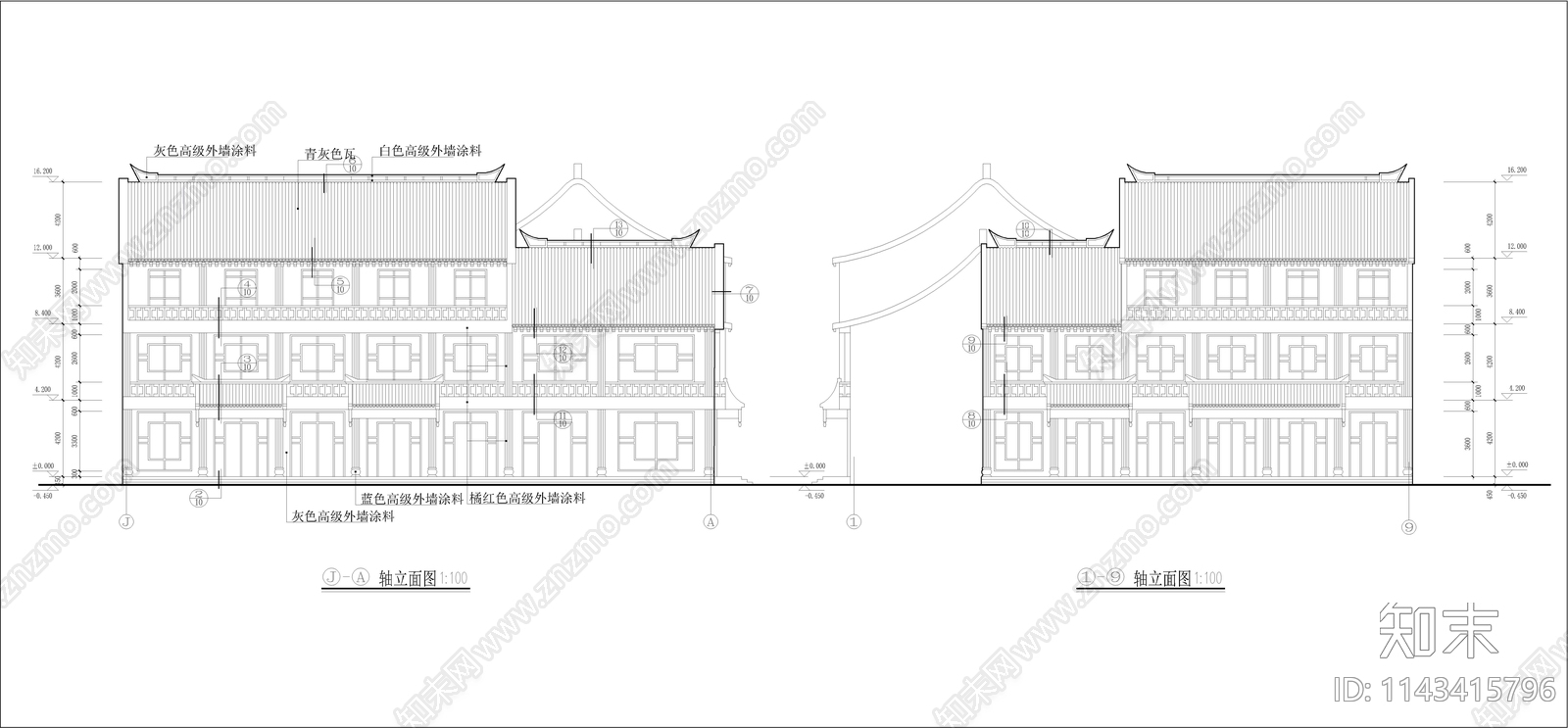 清式仿古建筑cad施工图下载【ID:1143415796】