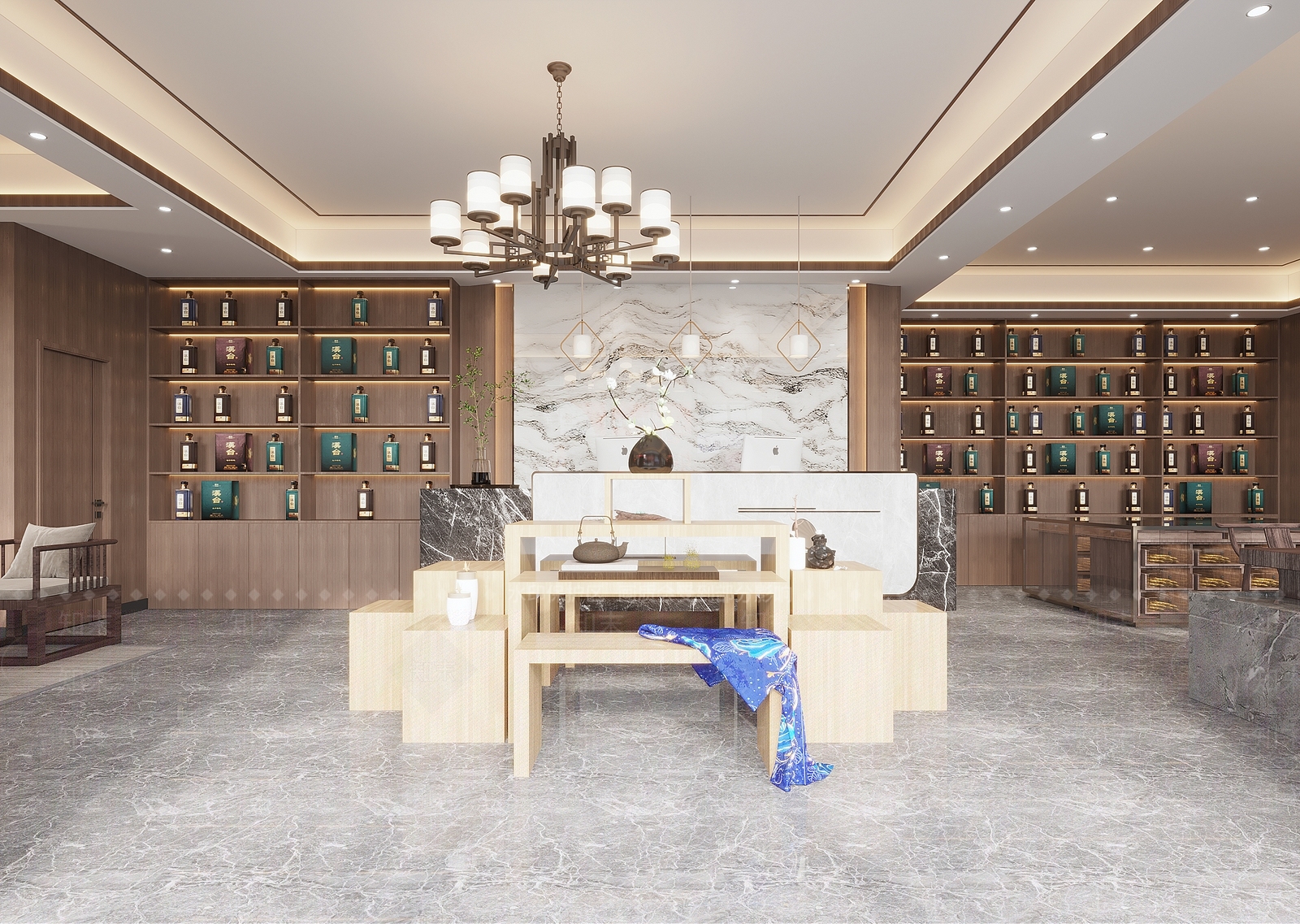 新中式酒馆3D模型下载【ID:1213979261】