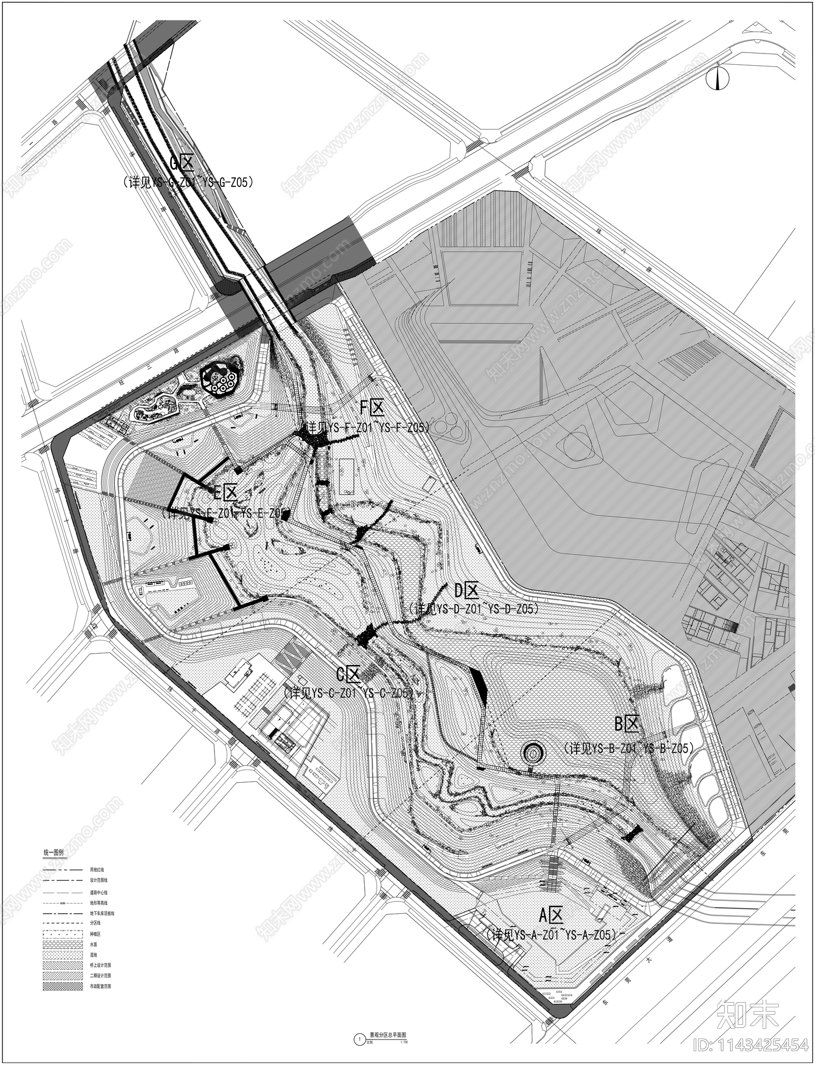 公园景观cad施工图下载【ID:1143425454】