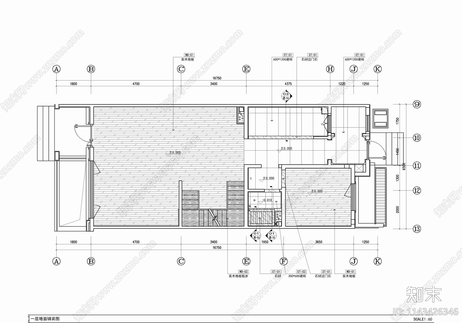 四层小别墅家装室内施工图下载【ID:1143426346】