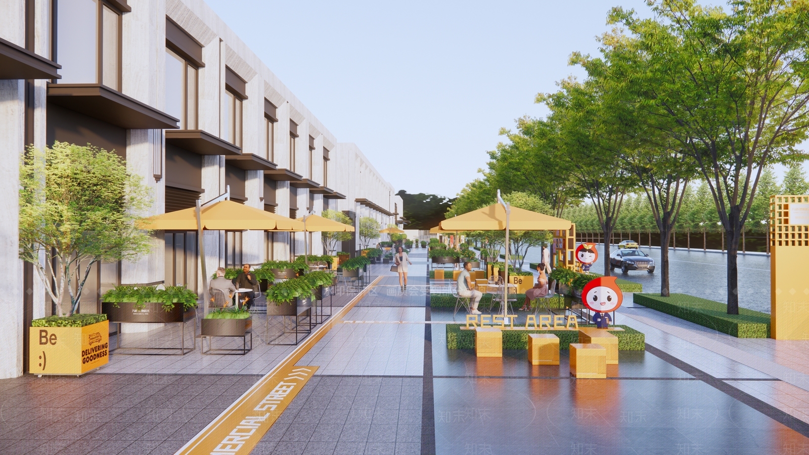 现代商业街SU模型下载【ID:1143426994】