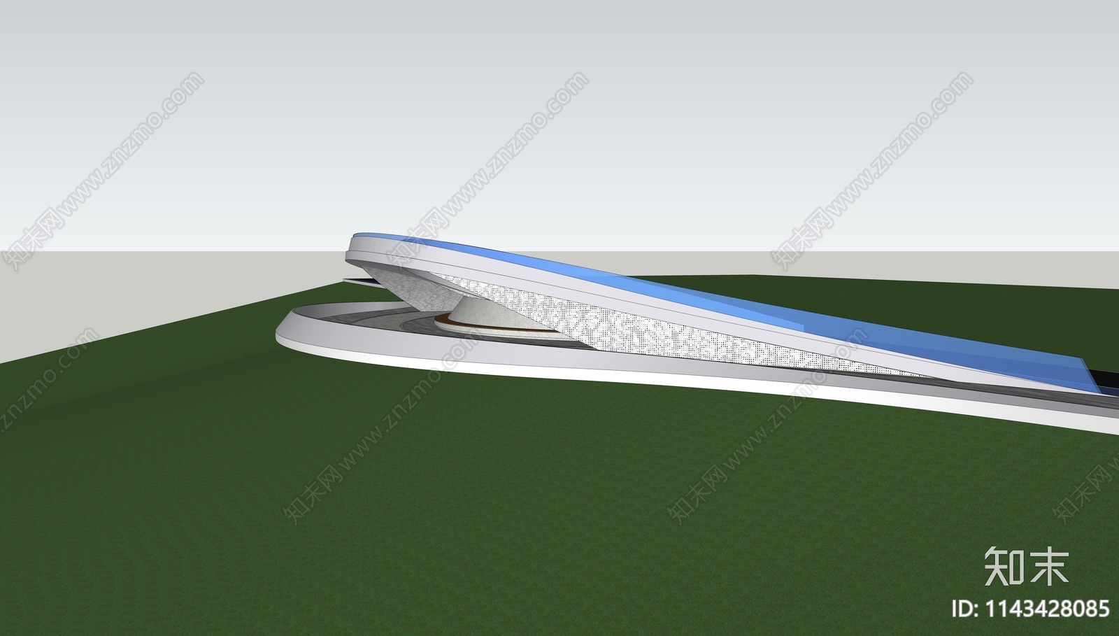 现代艺术观景平台SU模型下载【ID:1143428085】