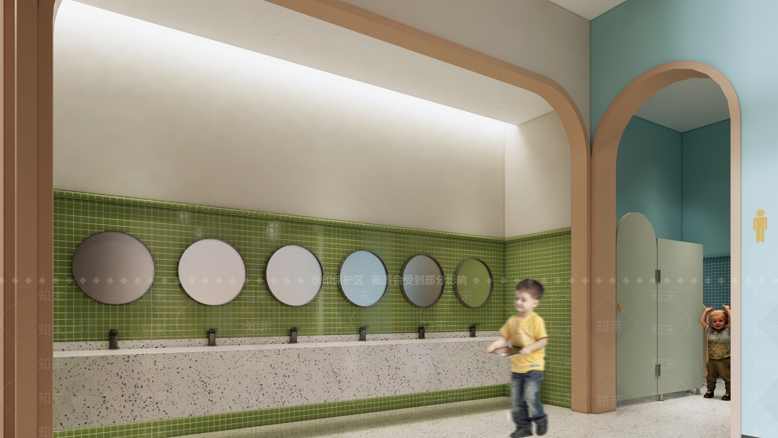 现代儿童公共卫生间SU模型下载【ID:1143428856】
