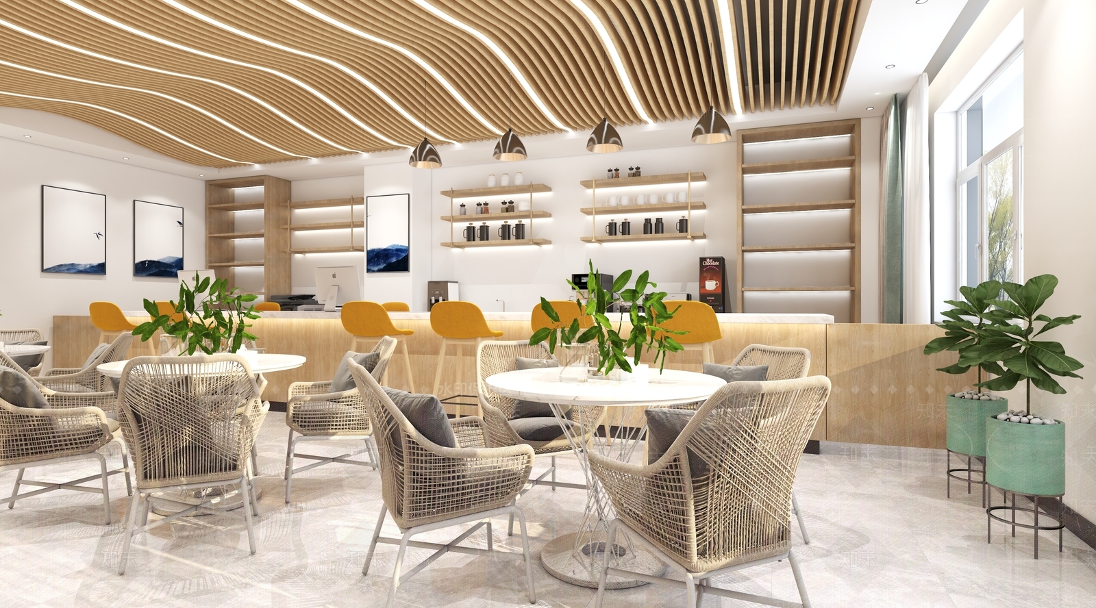 现代图书馆阅览室3D模型下载【ID:1143430770】