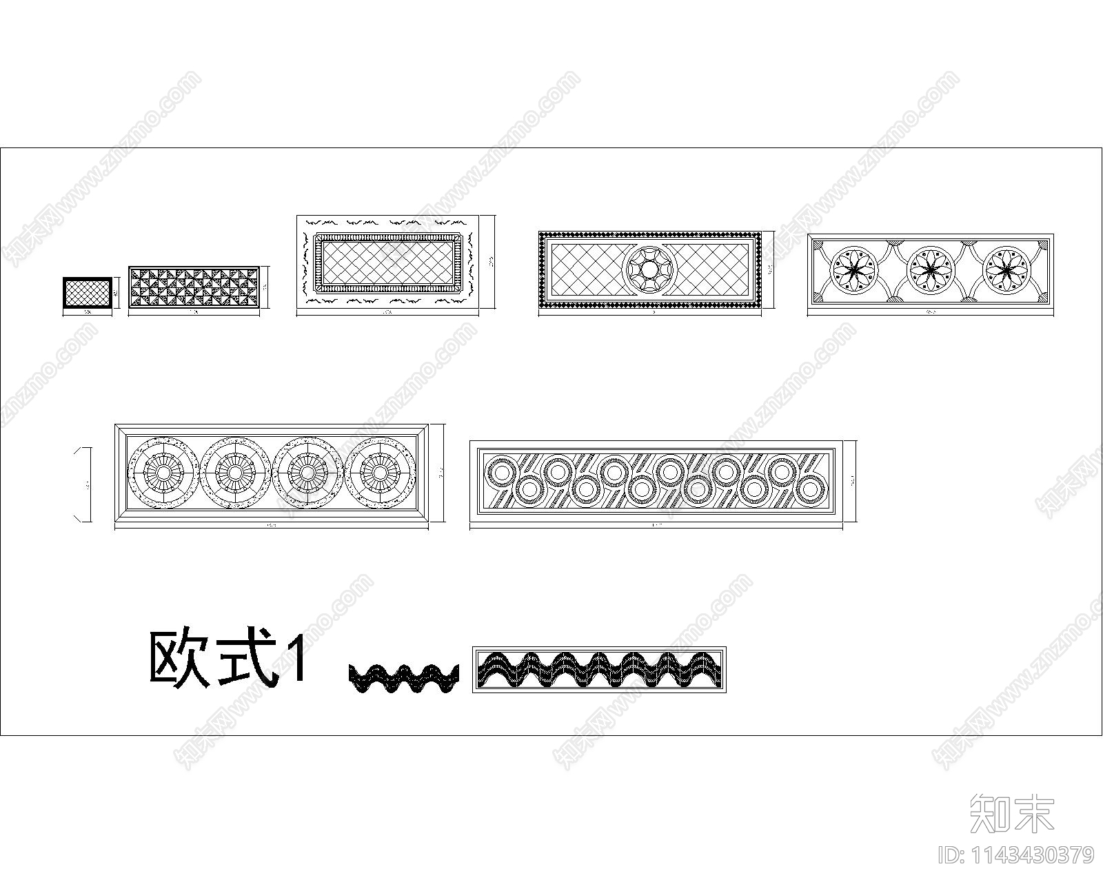 水刀拼花地面cad施工图下载【ID:1143430379】