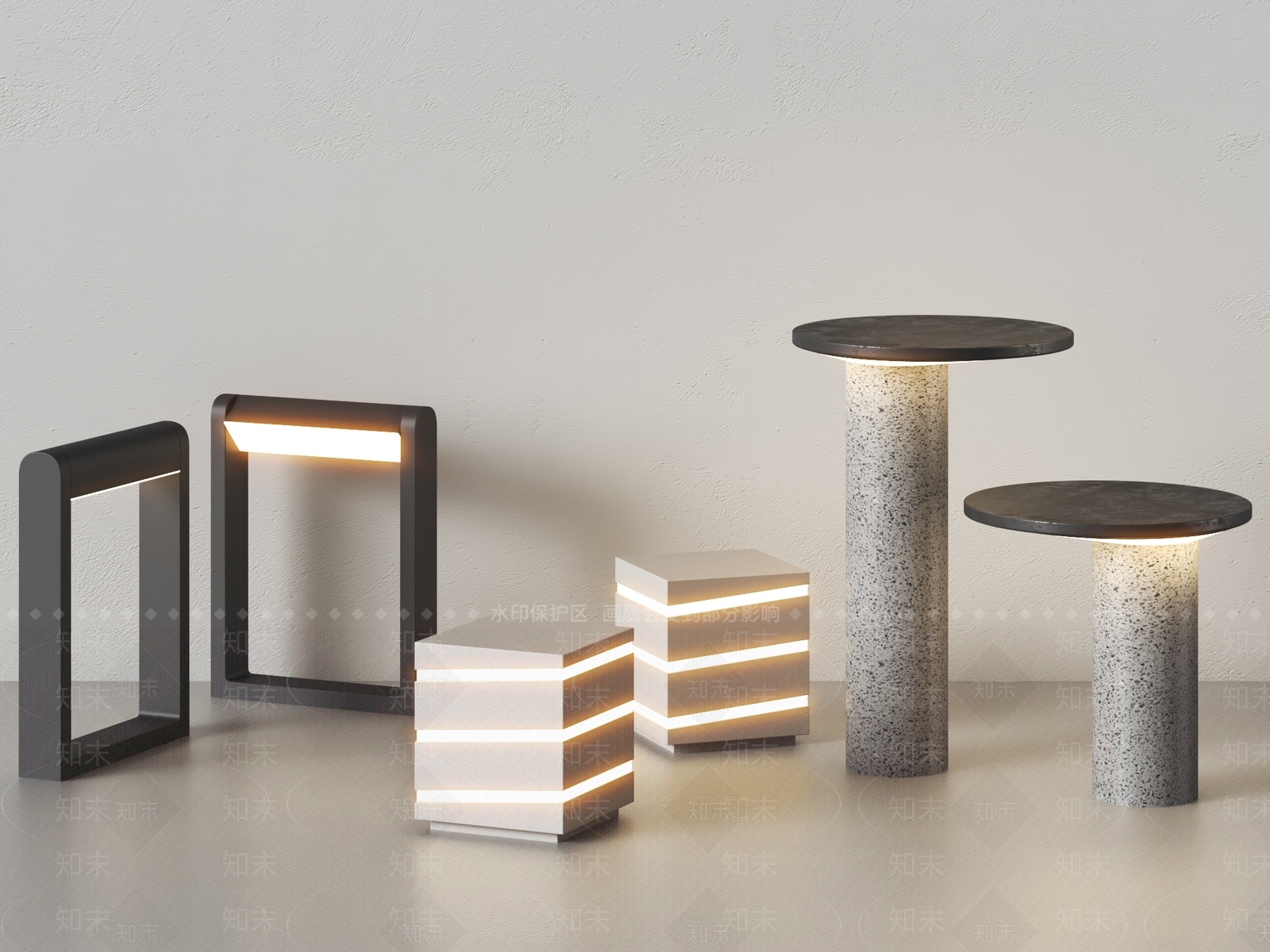 现代室外草坪灯SU模型下载【ID:1143433951】