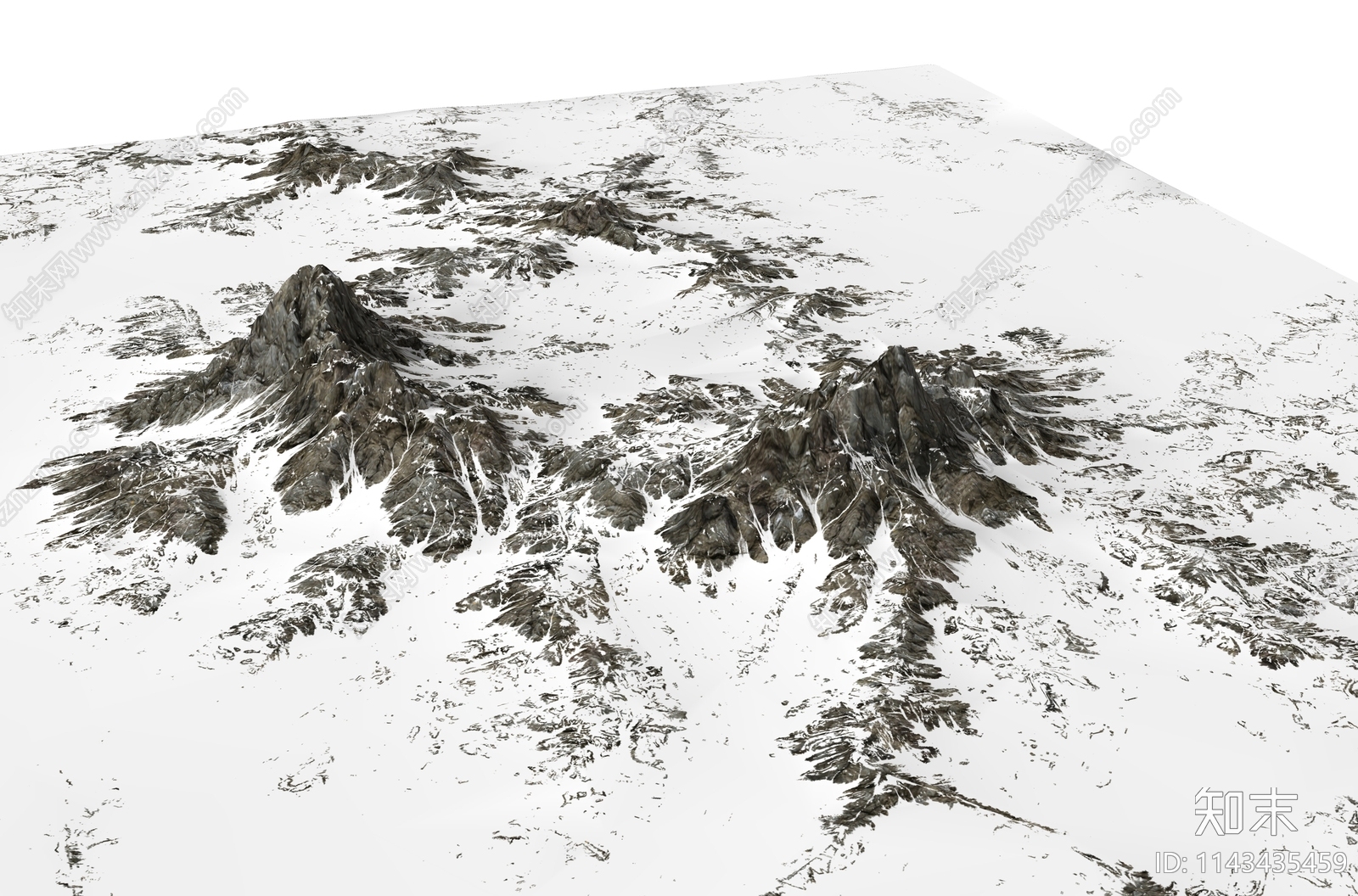 现代雪山山脉地形景观SU模型下载【ID:1143435459】