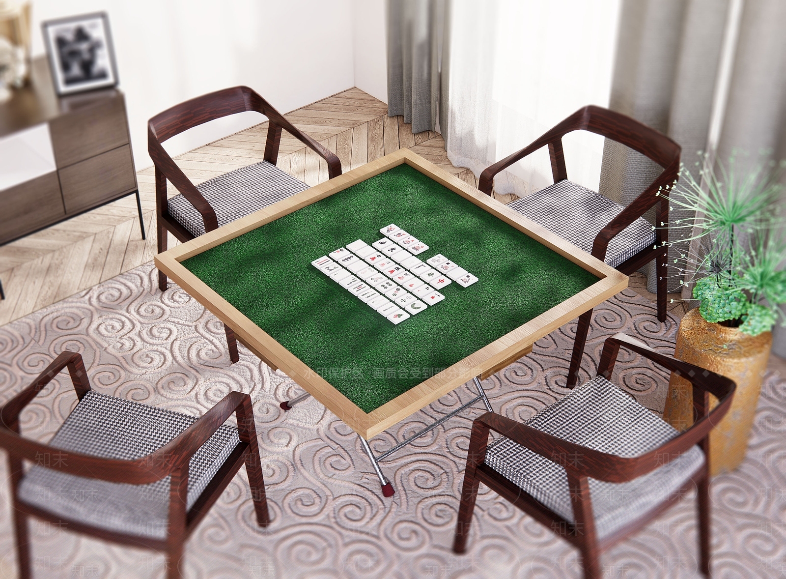 棋牌桌SU模型下载【ID:1143435956】