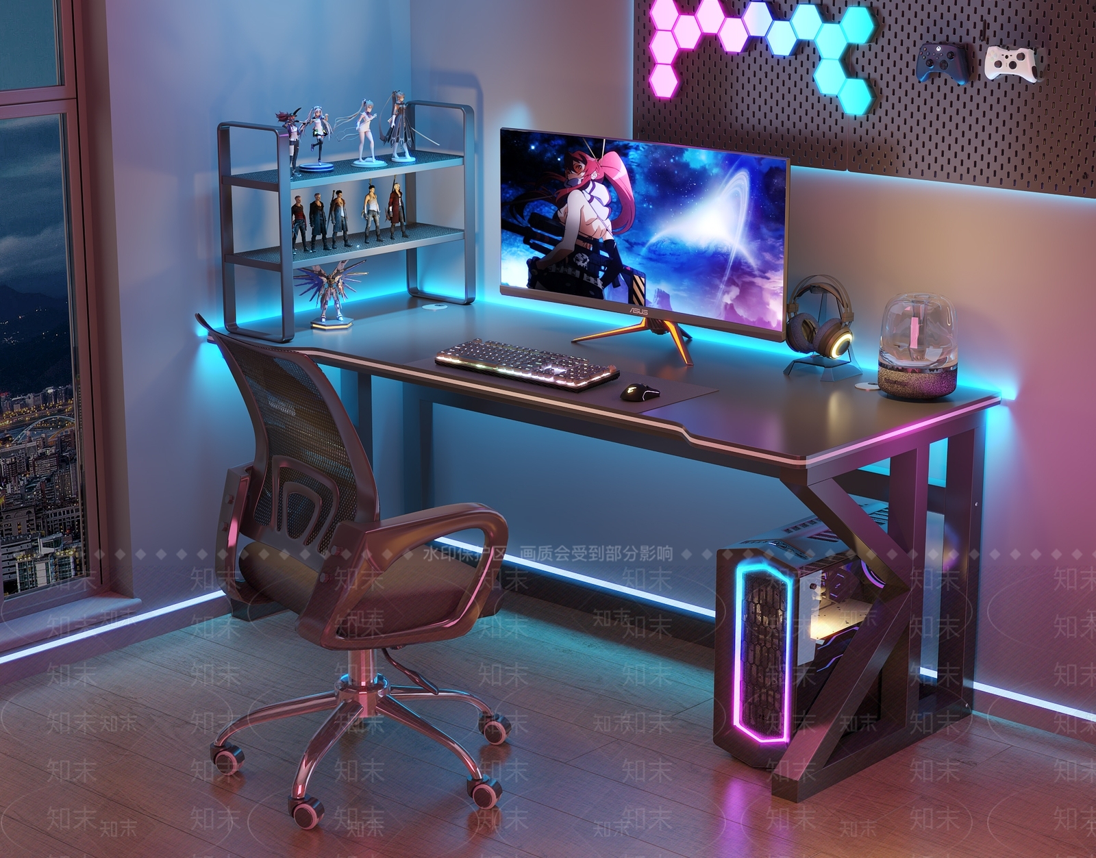 现代电竞房3D模型下载【ID:1143439757】