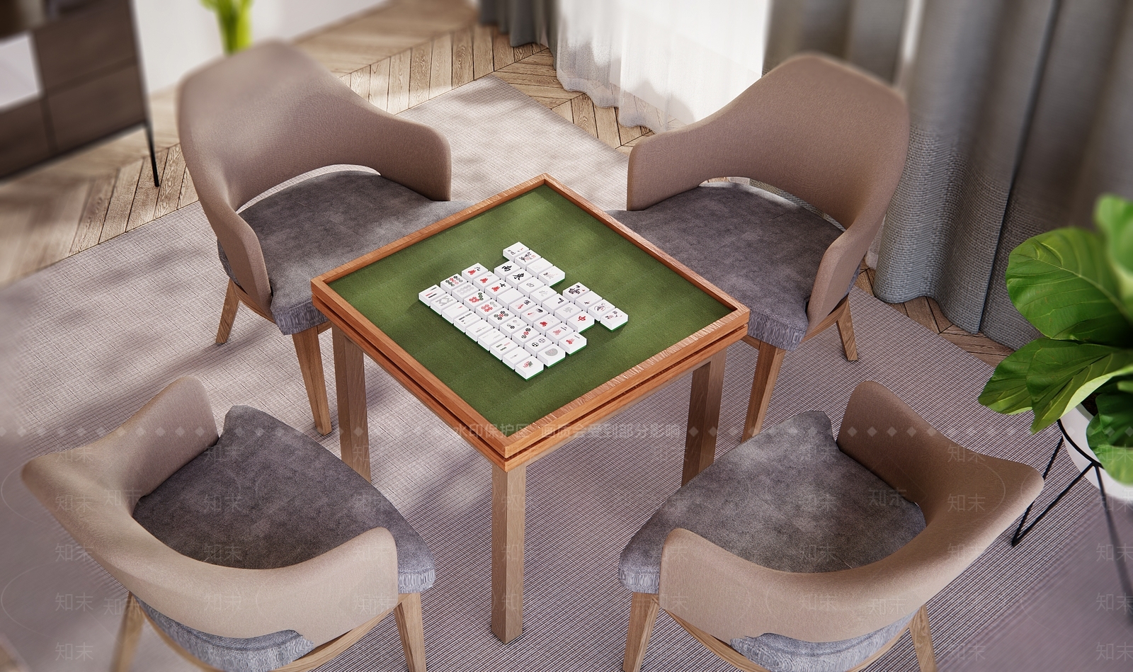棋牌桌SU模型下载【ID:1143442029】