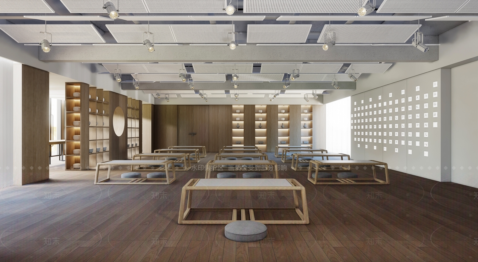 新中式教室SU模型下载【ID:1215938160】