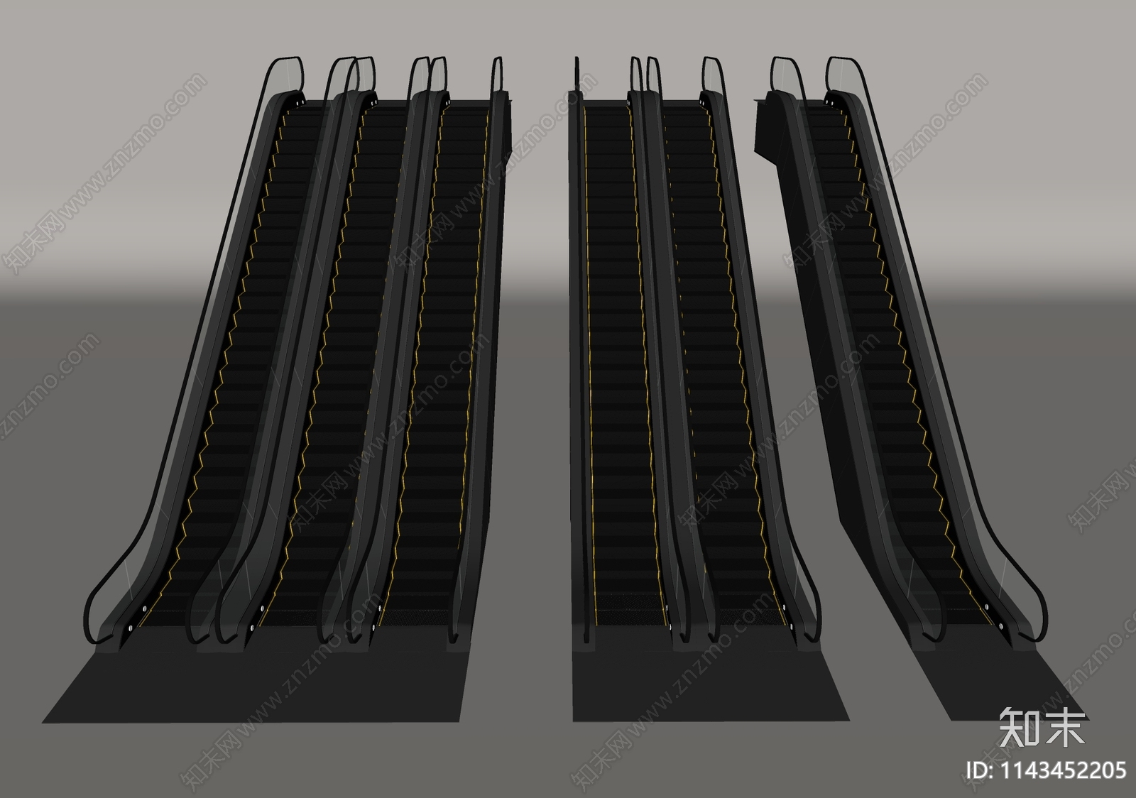 现代自动扶梯SU模型下载【ID:1143452205】