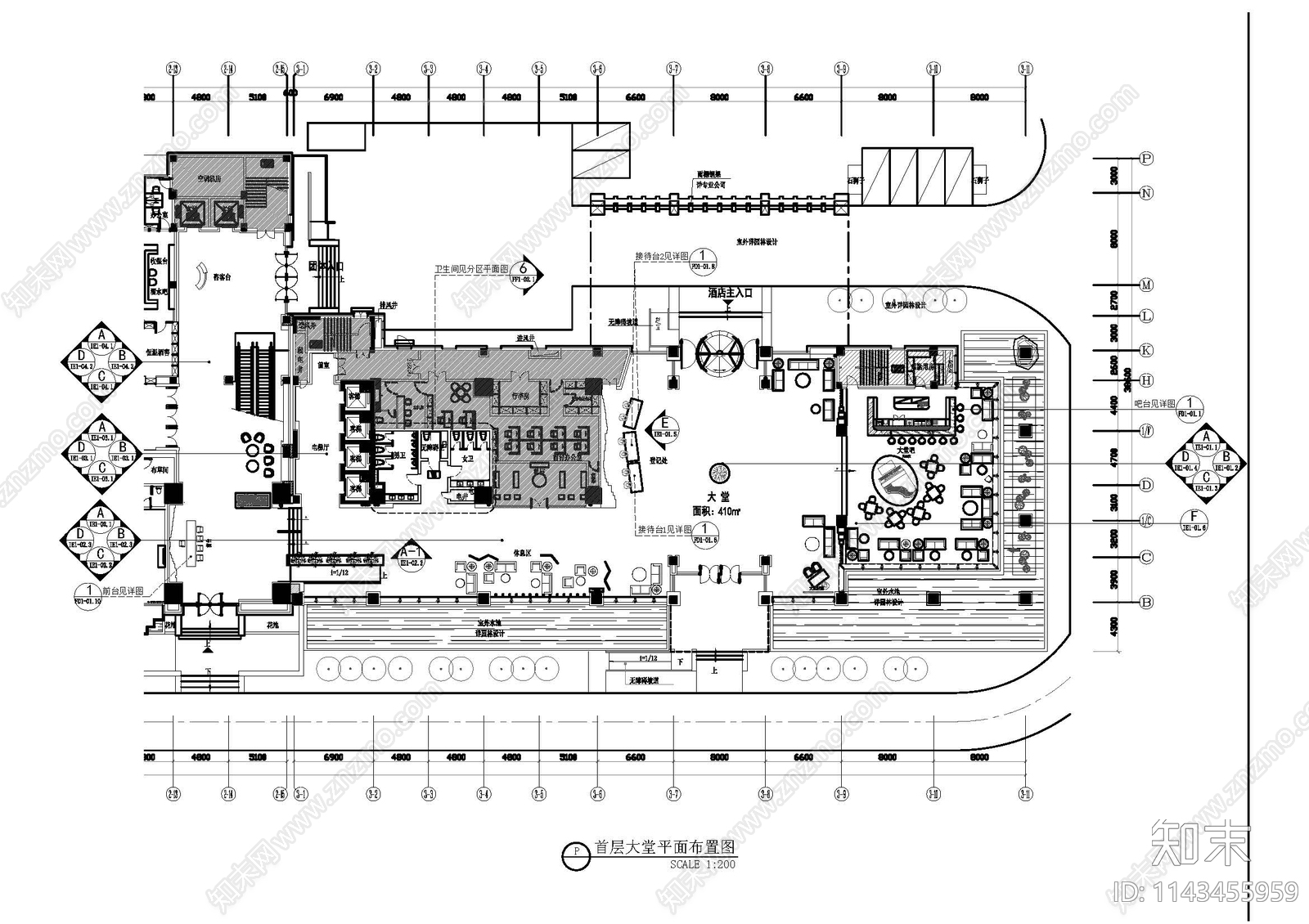 一层大堂整套cad施工图下载【ID:1143455959】