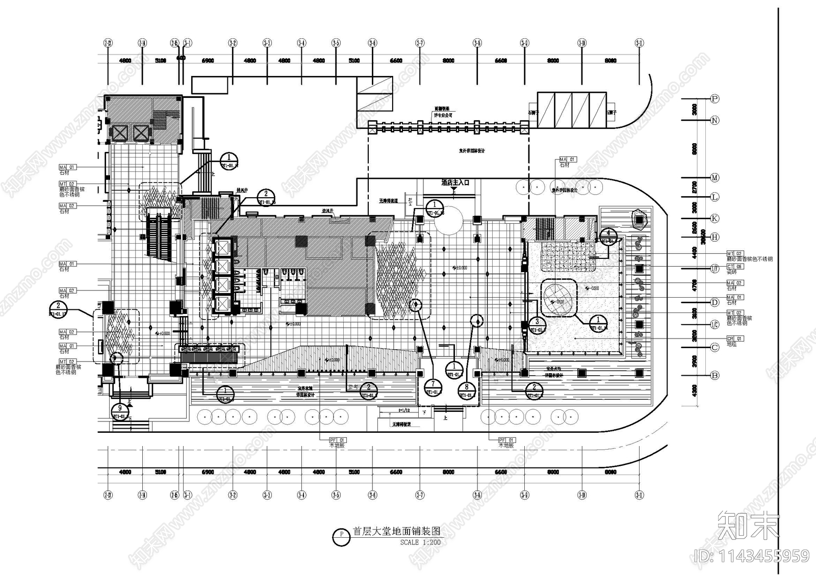 一层大堂整套cad施工图下载【ID:1143455959】