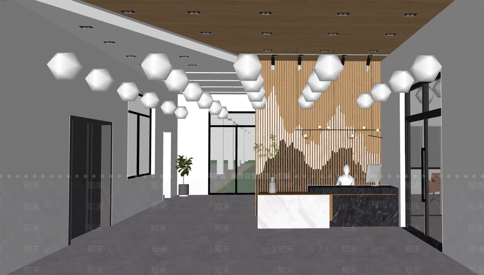 现代公司大堂SU模型下载【ID:1143456363】