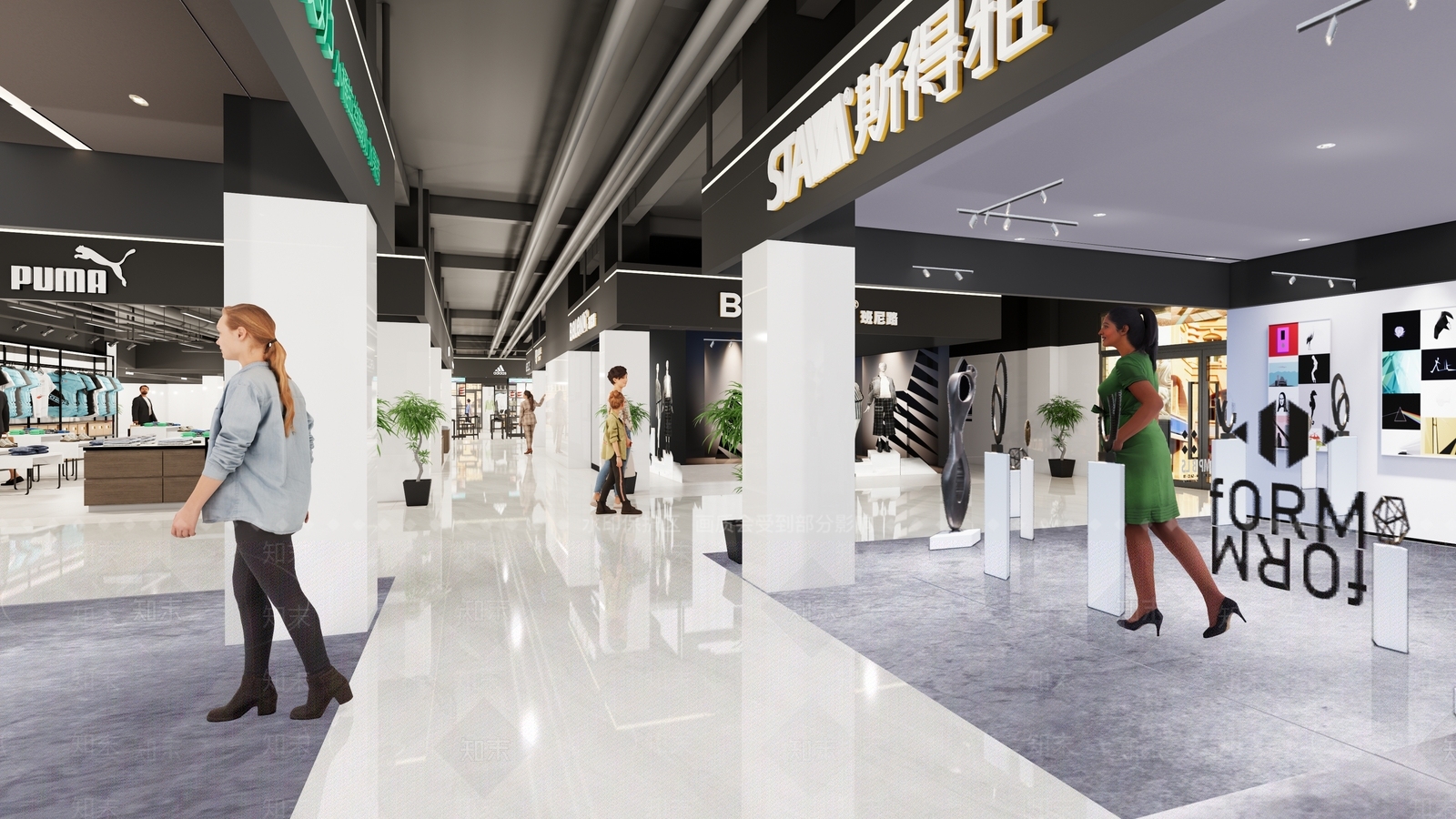 现代商场百货超市SU模型下载【ID:1143463009】