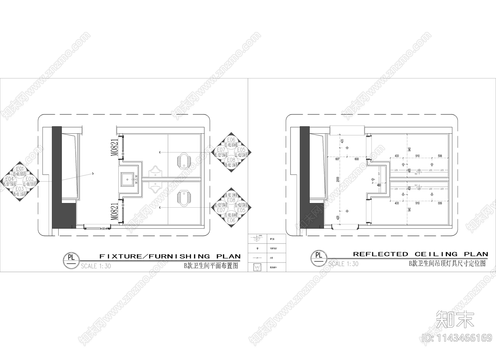 公共卫生间室内cad施工图下载【ID:1143466169】