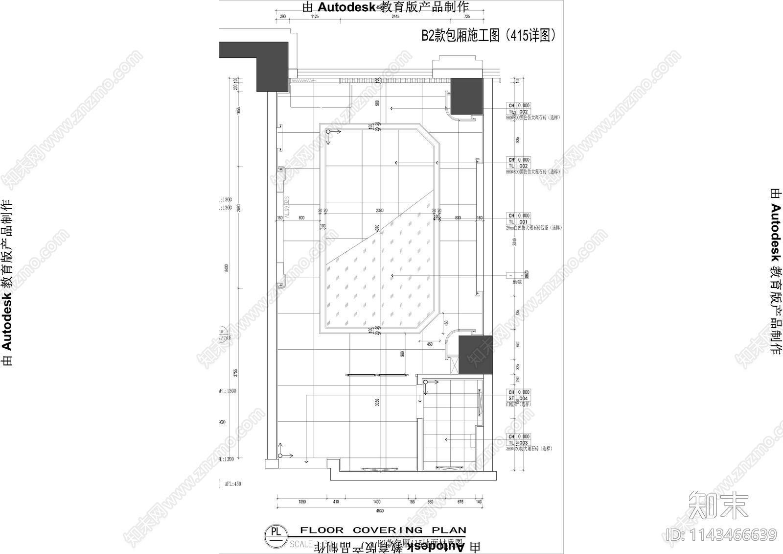 现代KTV包房套房cad施工图下载【ID:1143466639】