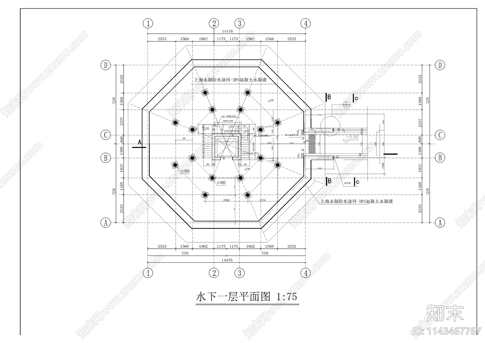 宝塔古建筑cad施工图下载【ID:1143467767】