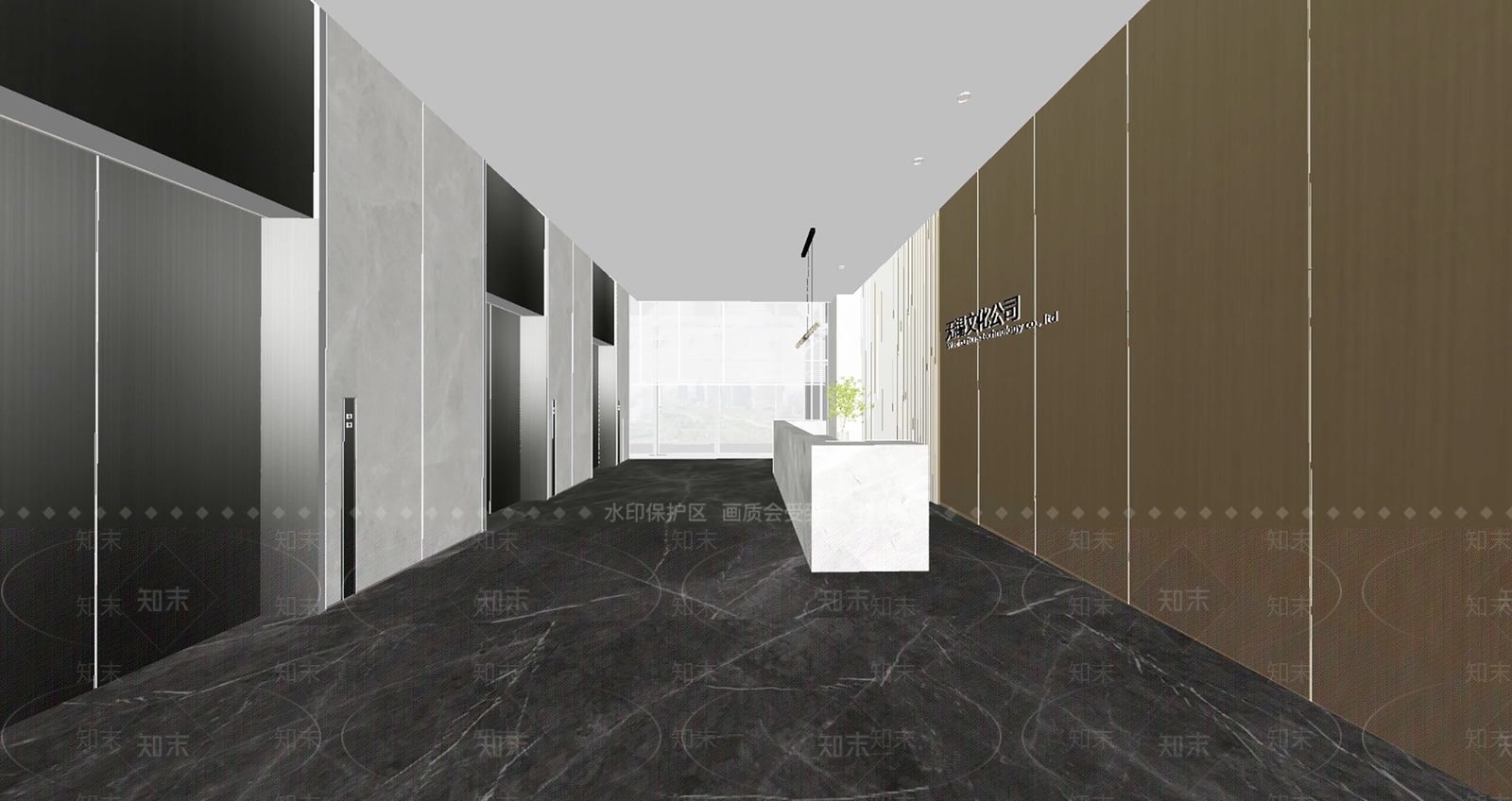 现代公司接待大堂SU模型下载【ID:1143468662】