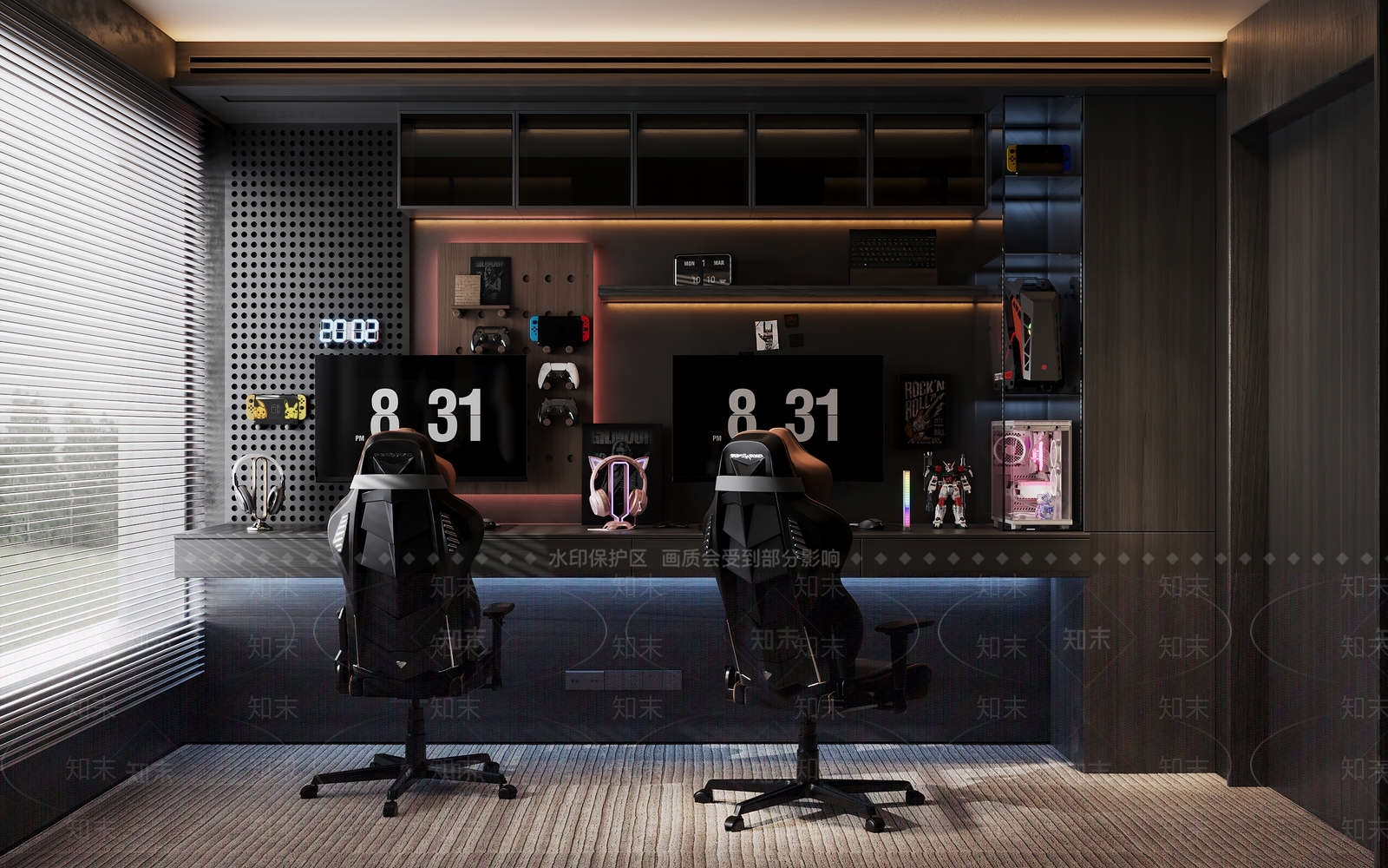 现代电竞房3D模型下载【ID:1143470073】