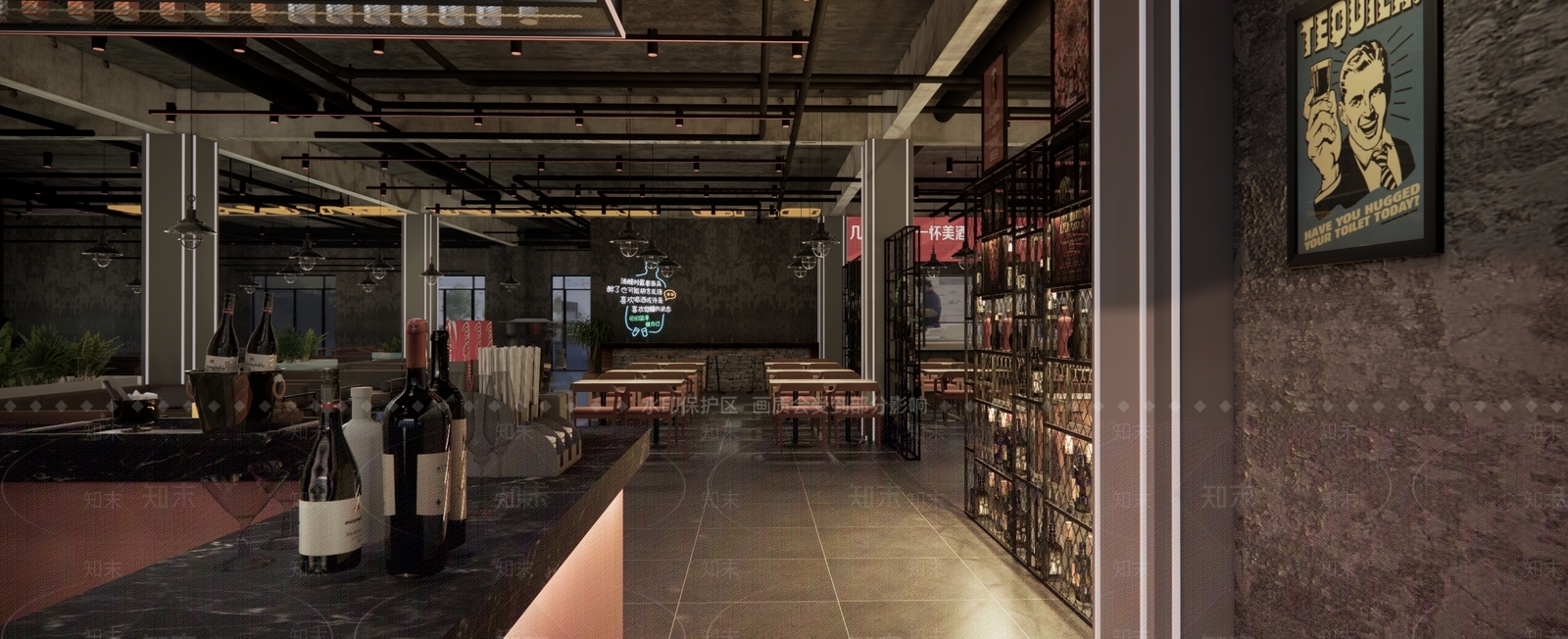 工业风烧烤店SU模型下载【ID:1143496702】