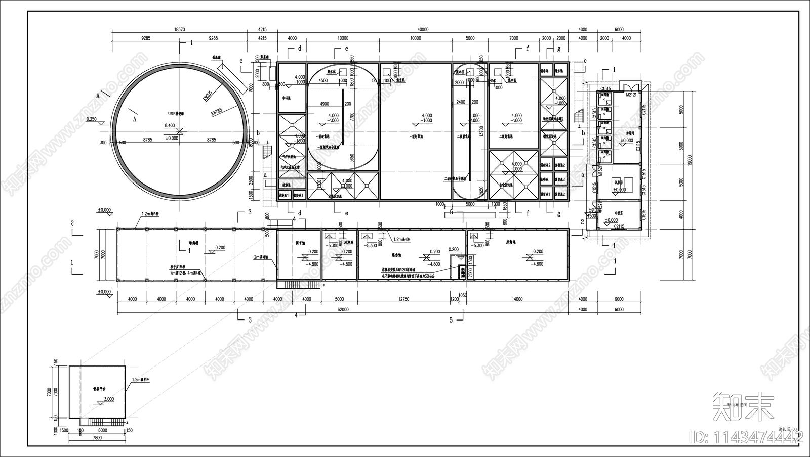 某养殖场粪污处理中心建筑cad施工图下载【ID:1143474442】