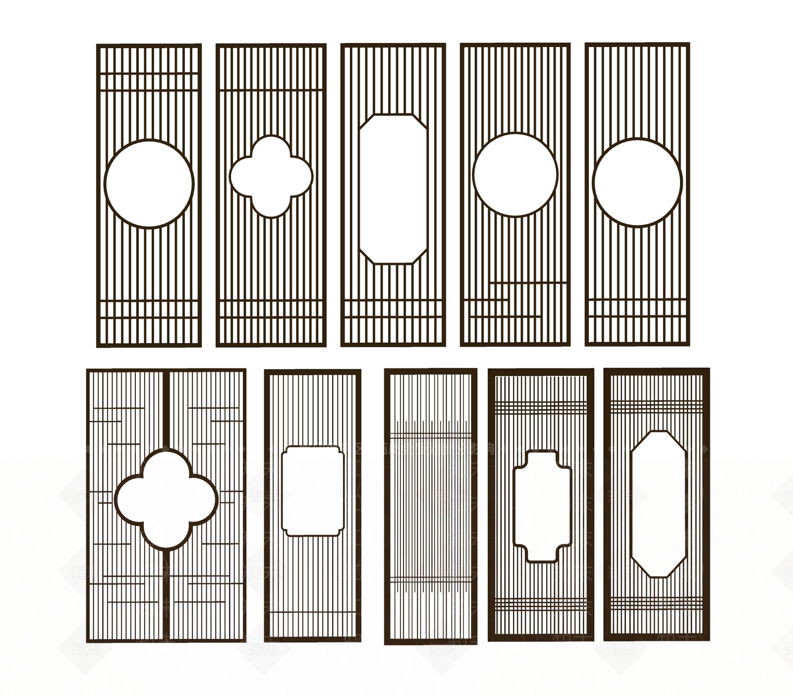新中式花格SU模型下载【ID:1143477871】
